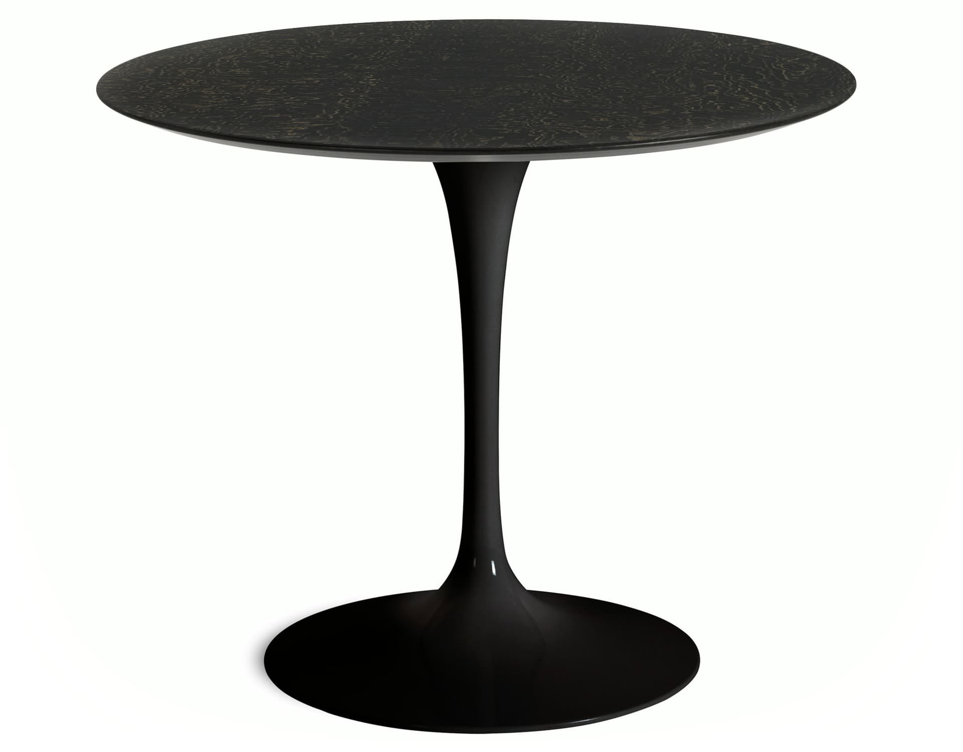 saarinen dining table - 35" round / high gloss - black / veneer - topo noir