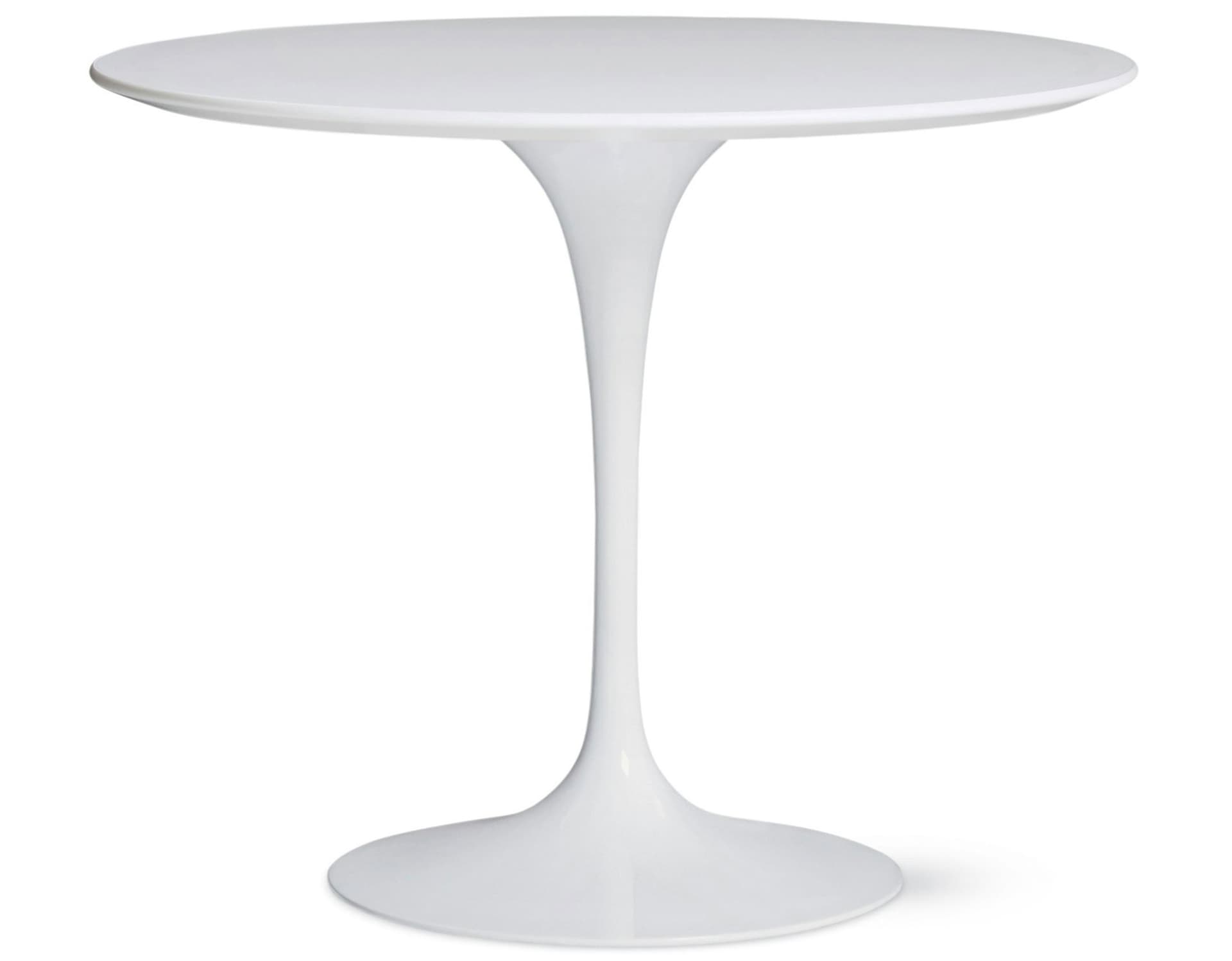 saarinen dining table - 35" round / high gloss - white / laminate - white