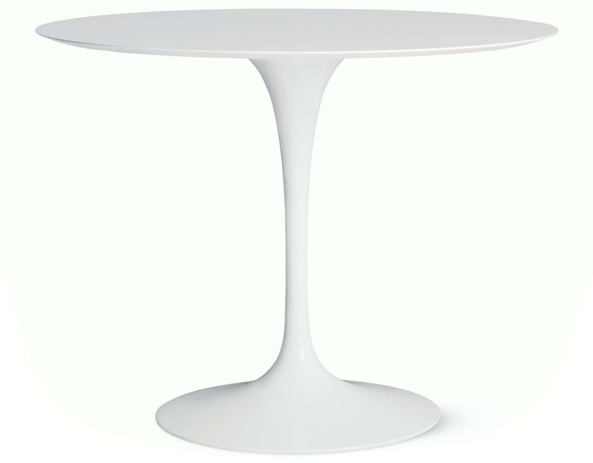 saarinen dining table - 35" round / high gloss - white / engineered stone - vetro bianco