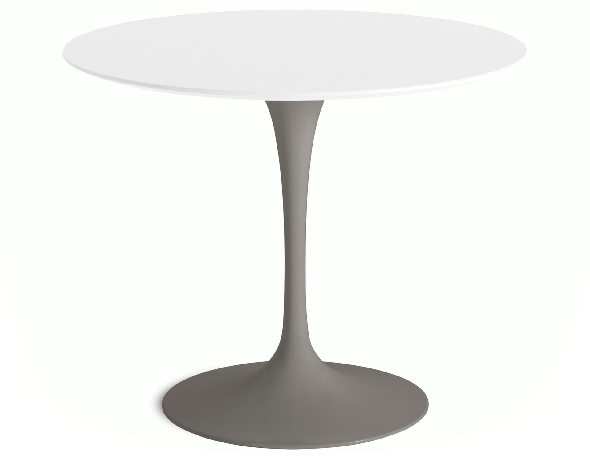 saarinen dining table - 35" round / satin - grey / laminate - white