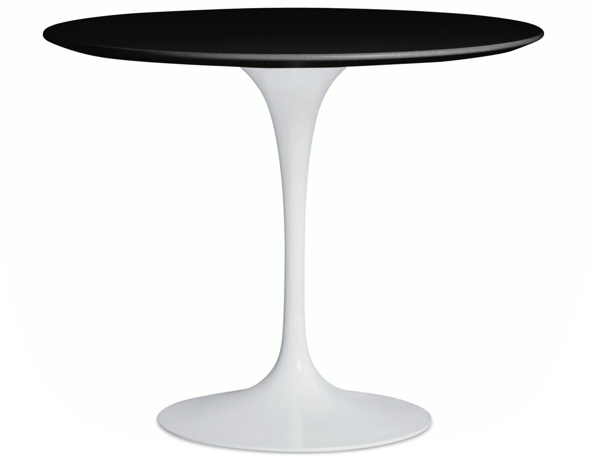 saarinen dining table - 35" round / high gloss - white / laminate - black