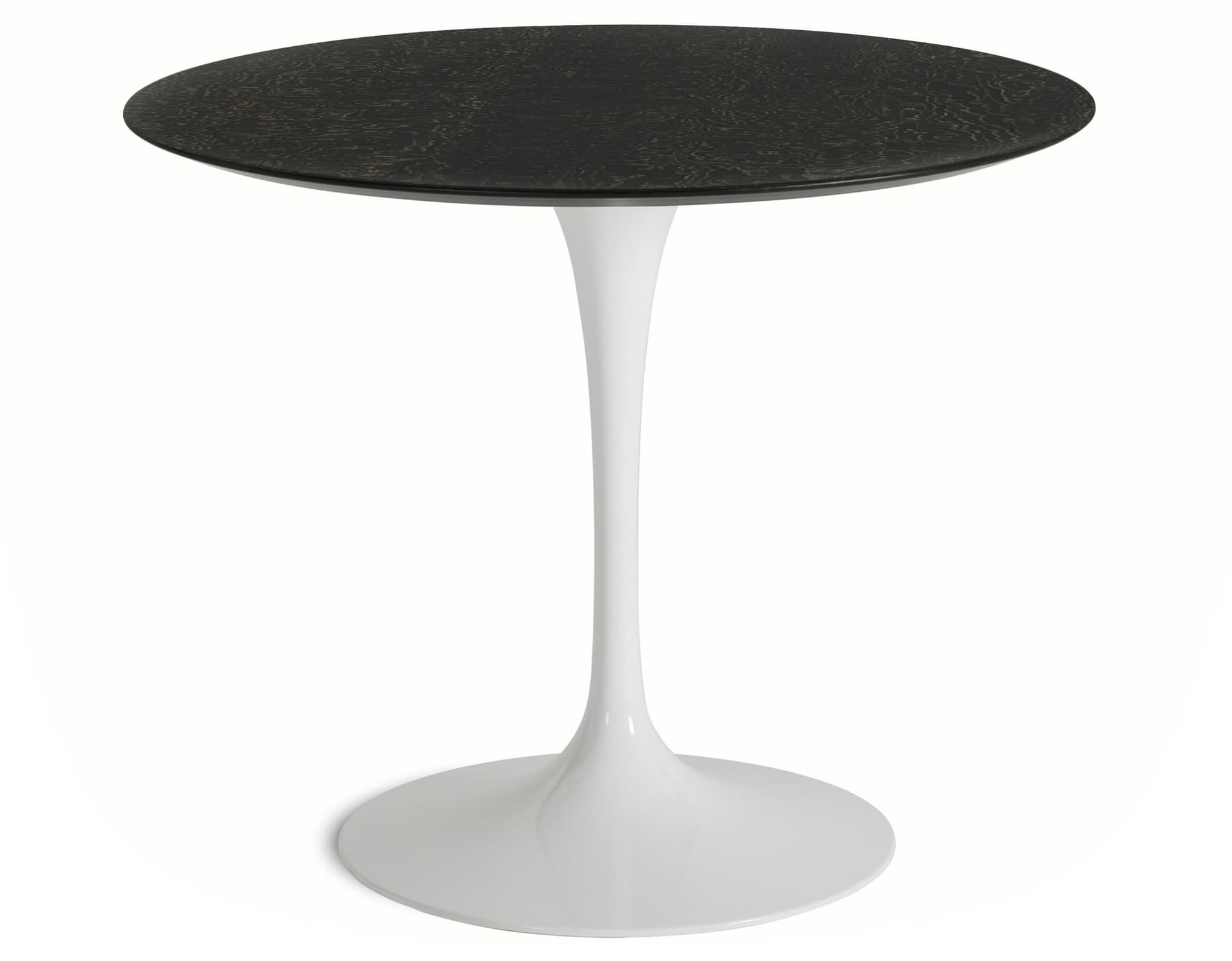saarinen dining table - 35" round / high gloss - white / veneer - topo noir