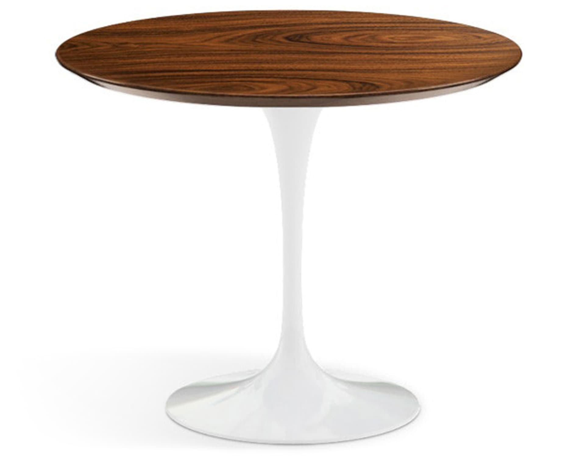 saarinen dining table - 35" round / high gloss - white / veneer - rosewood