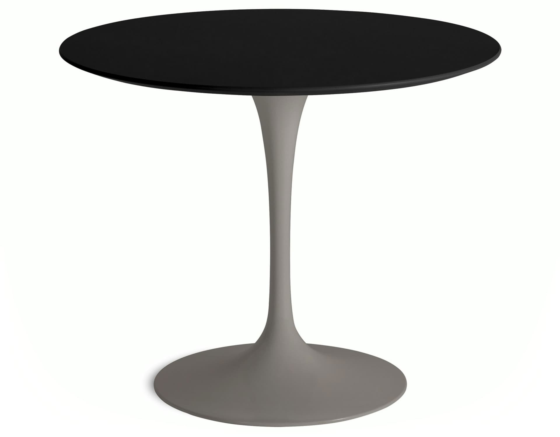 saarinen dining table - 35" round / satin - grey / laminate - black