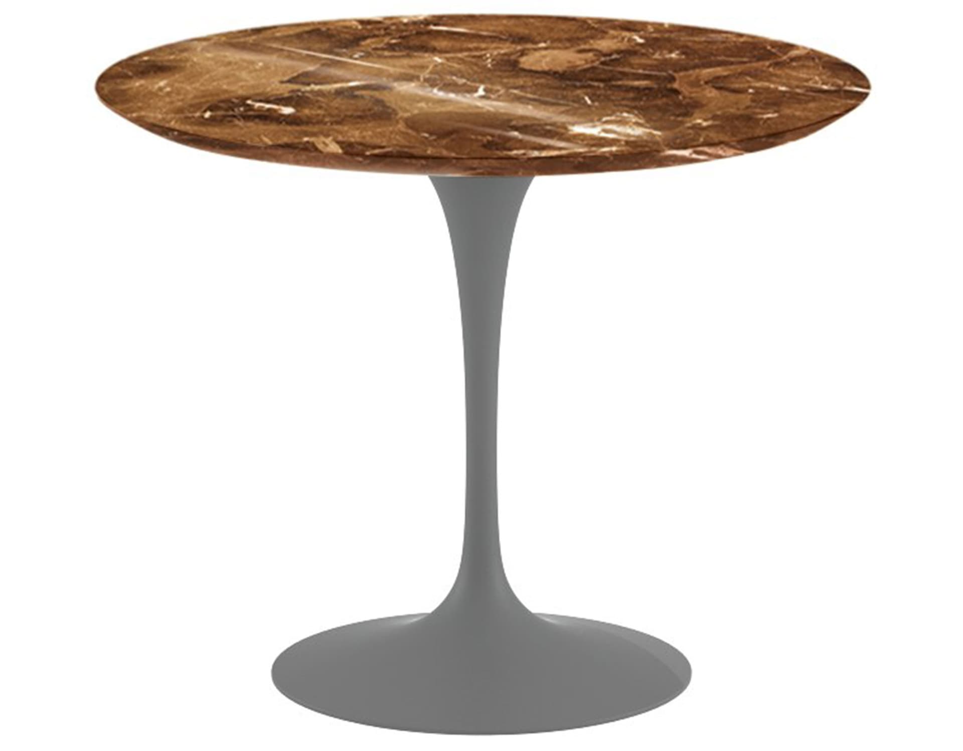saarinen dining table - 35" round / satin - grey / satin marble - espresso