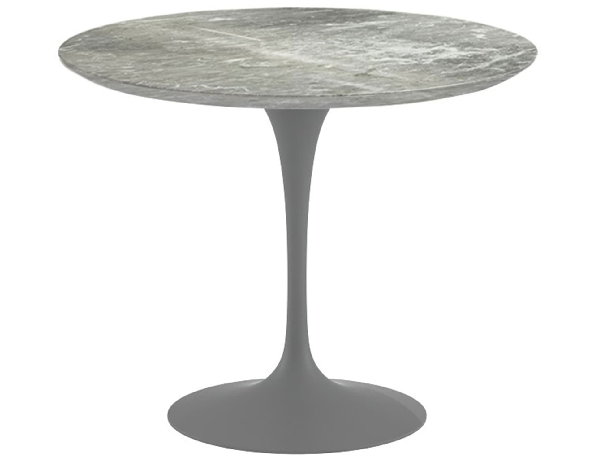 saarinen dining table - 35" round / satin - grey / satin marble - grey