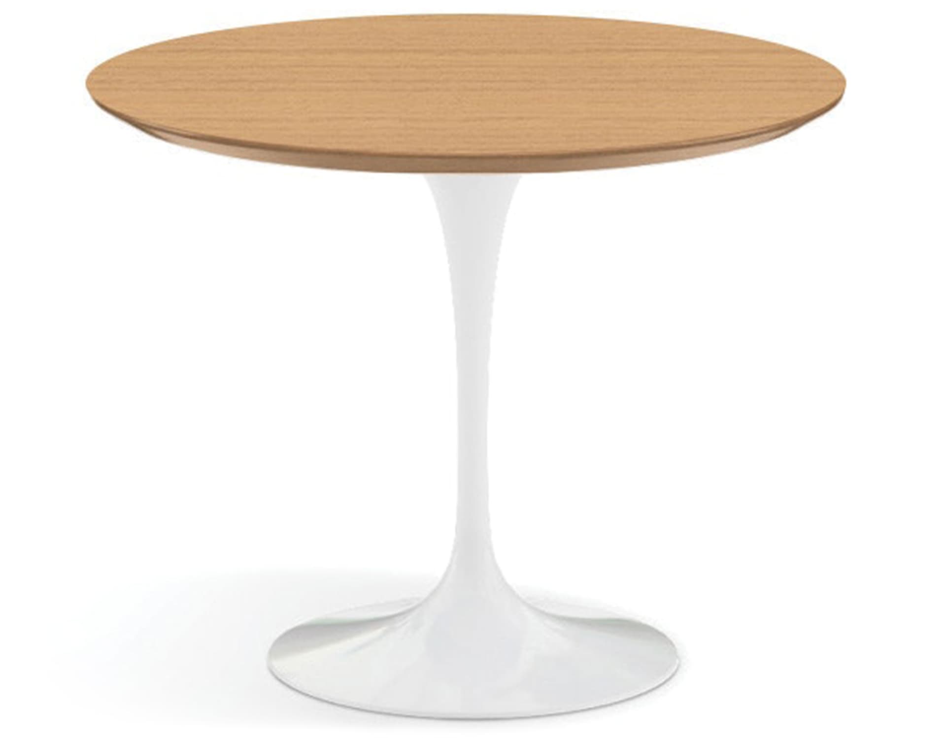 saarinen dining table - 35" round / high gloss - white / veneer - light oak