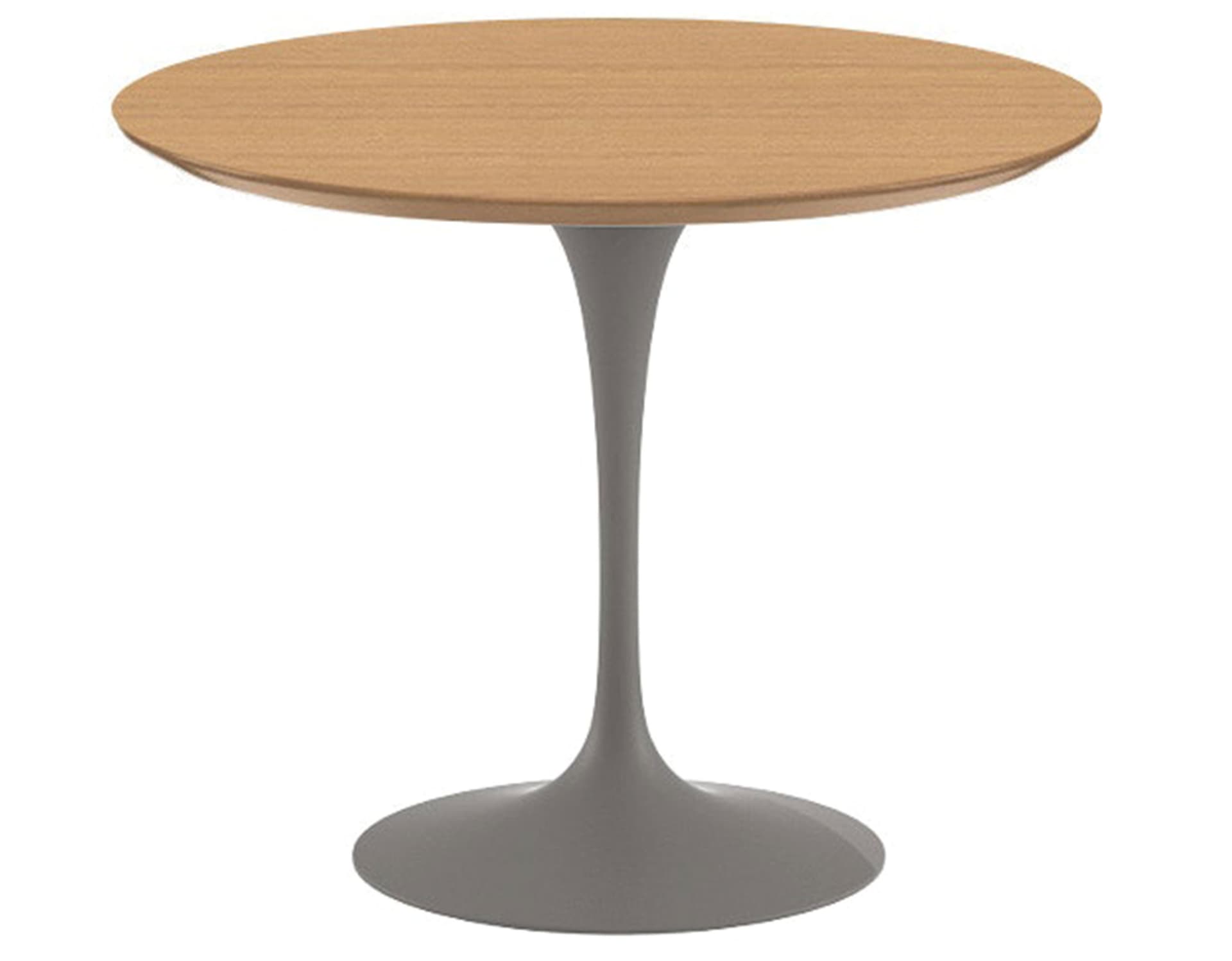 saarinen dining table - 35" round / satin - grey / veneer - light oak