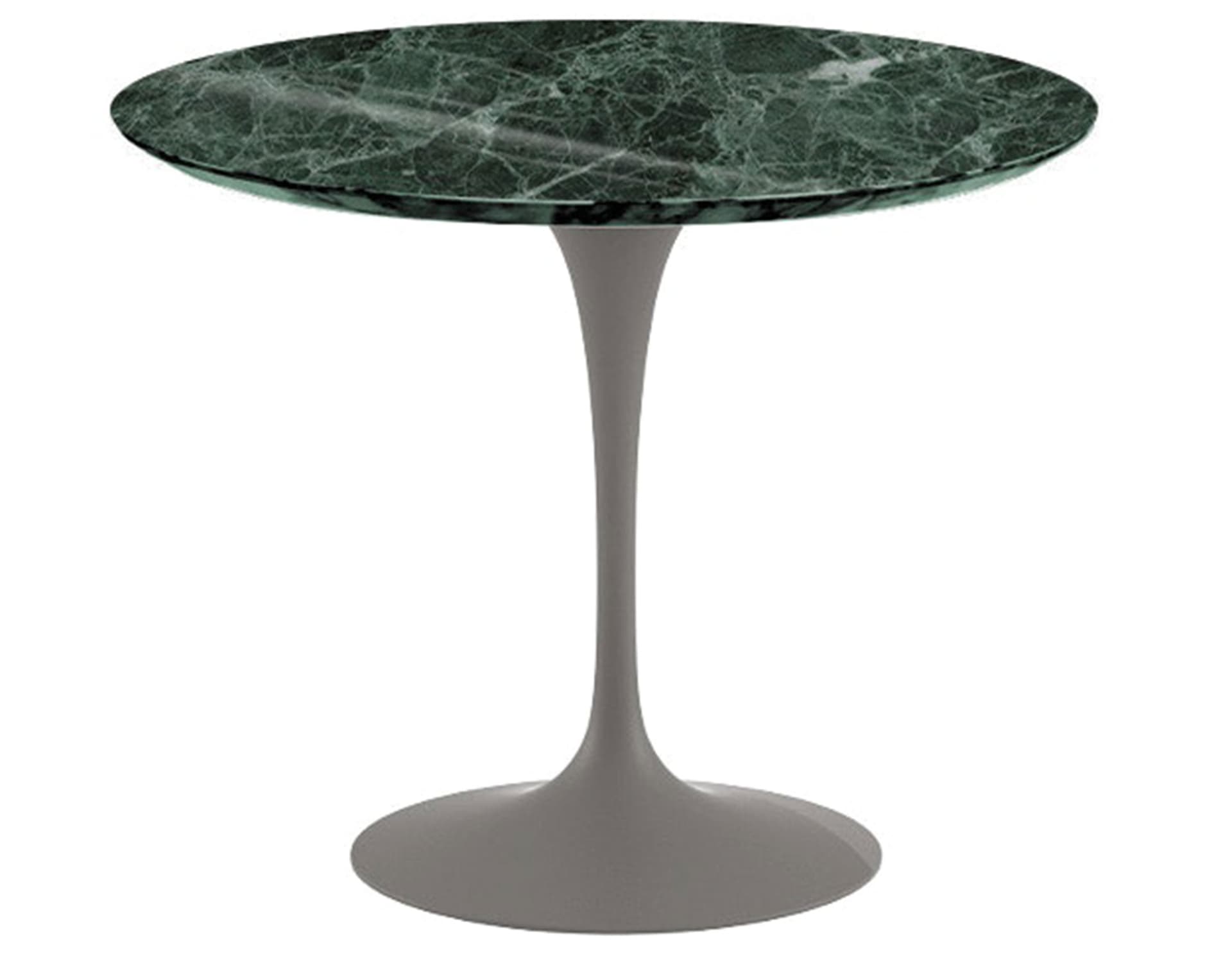 saarinen dining table - 35" round / satin - grey / polished marble - verde alpi
