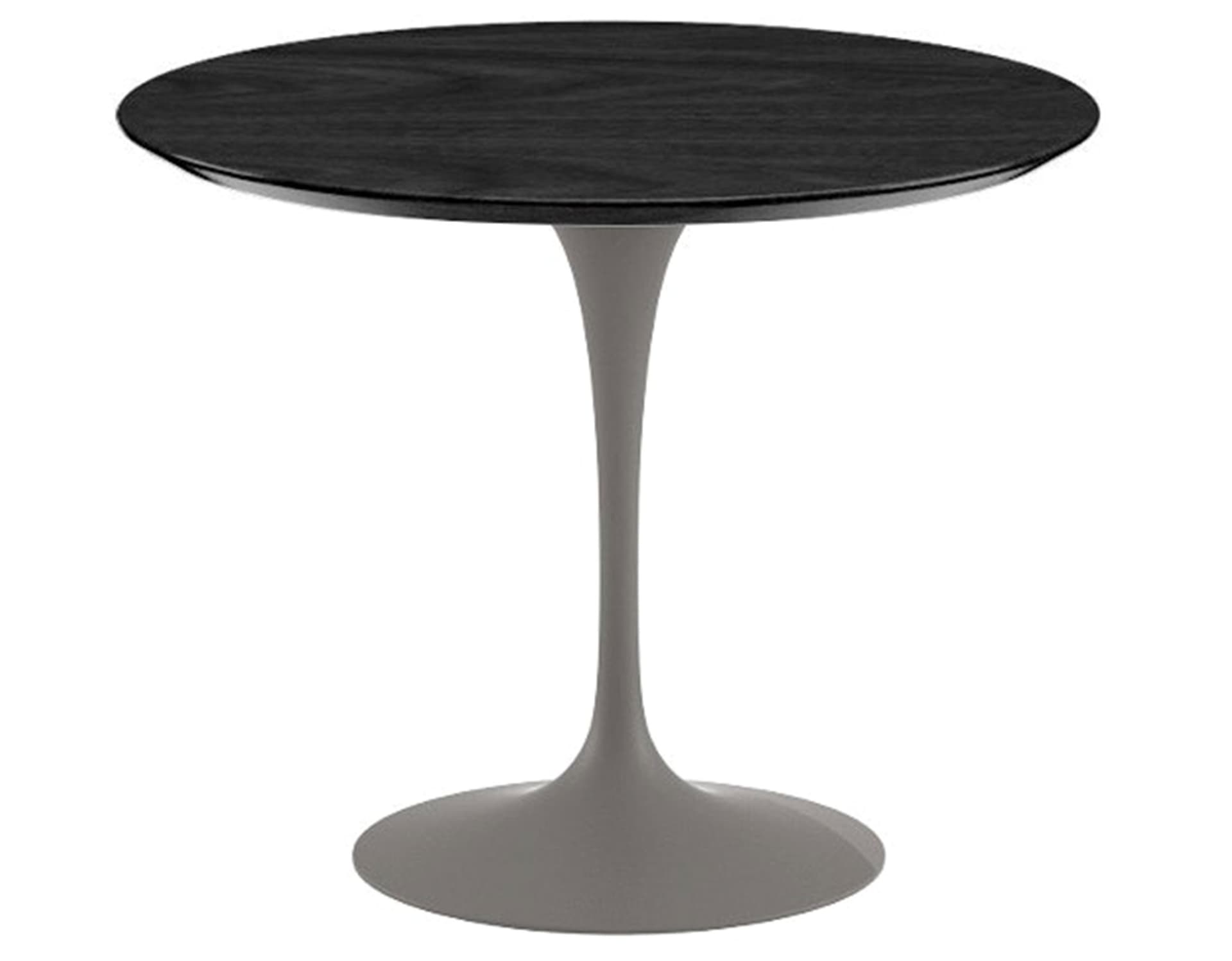 saarinen dining table - 35" round / satin - grey / veneer - ebonized walnut