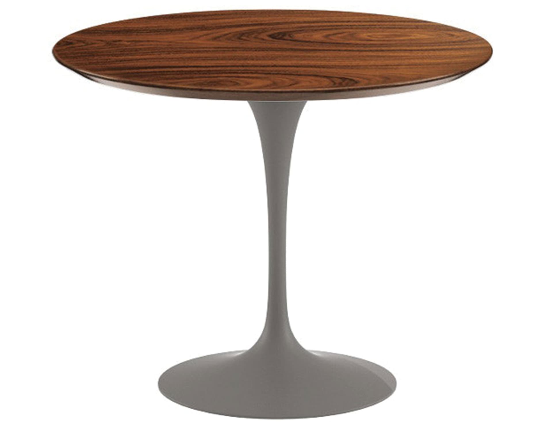 saarinen dining table - 35" round / satin - grey / veneer - rosewood