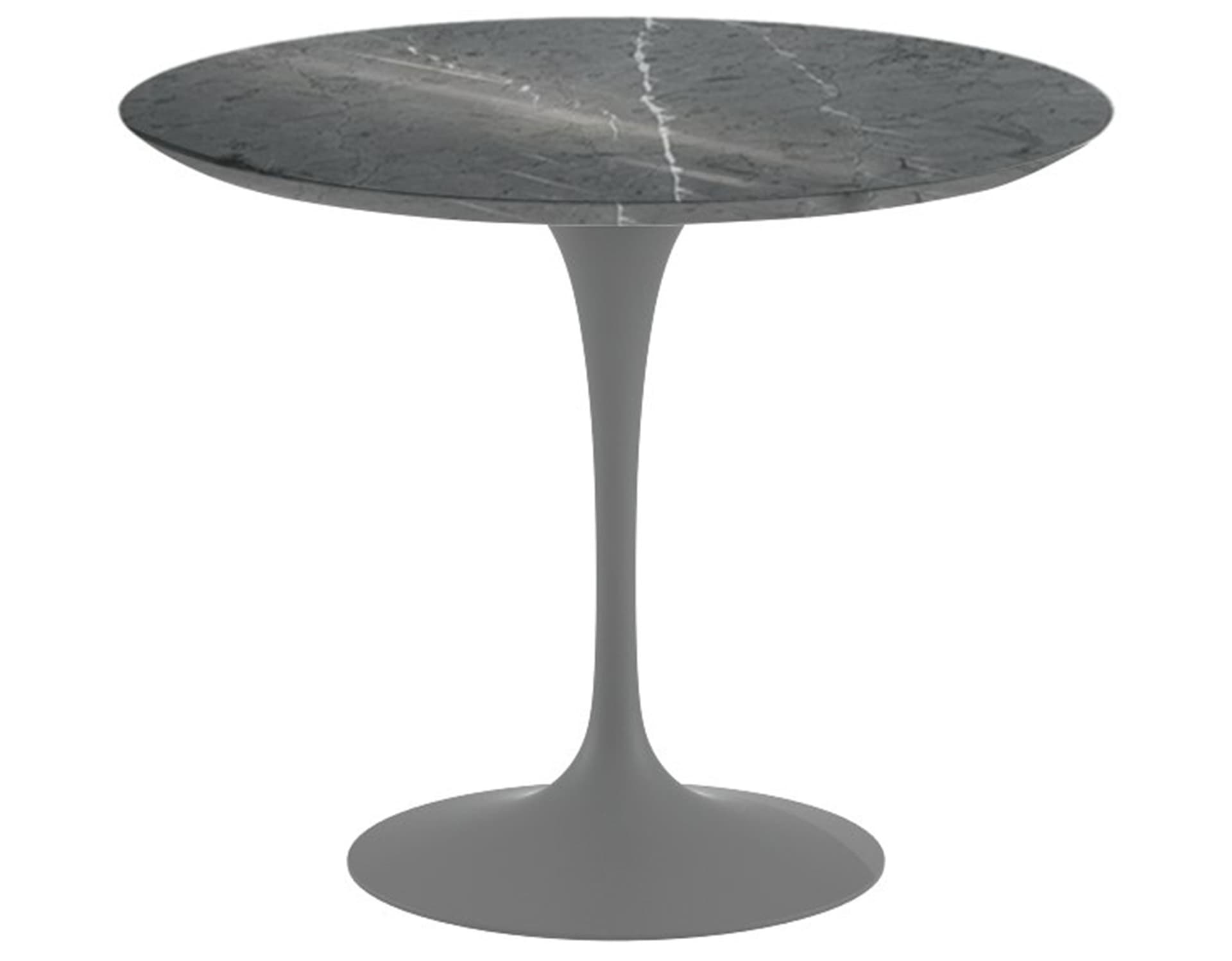 saarinen dining table - 35" round / satin - grey / satin marble - grigio marquina