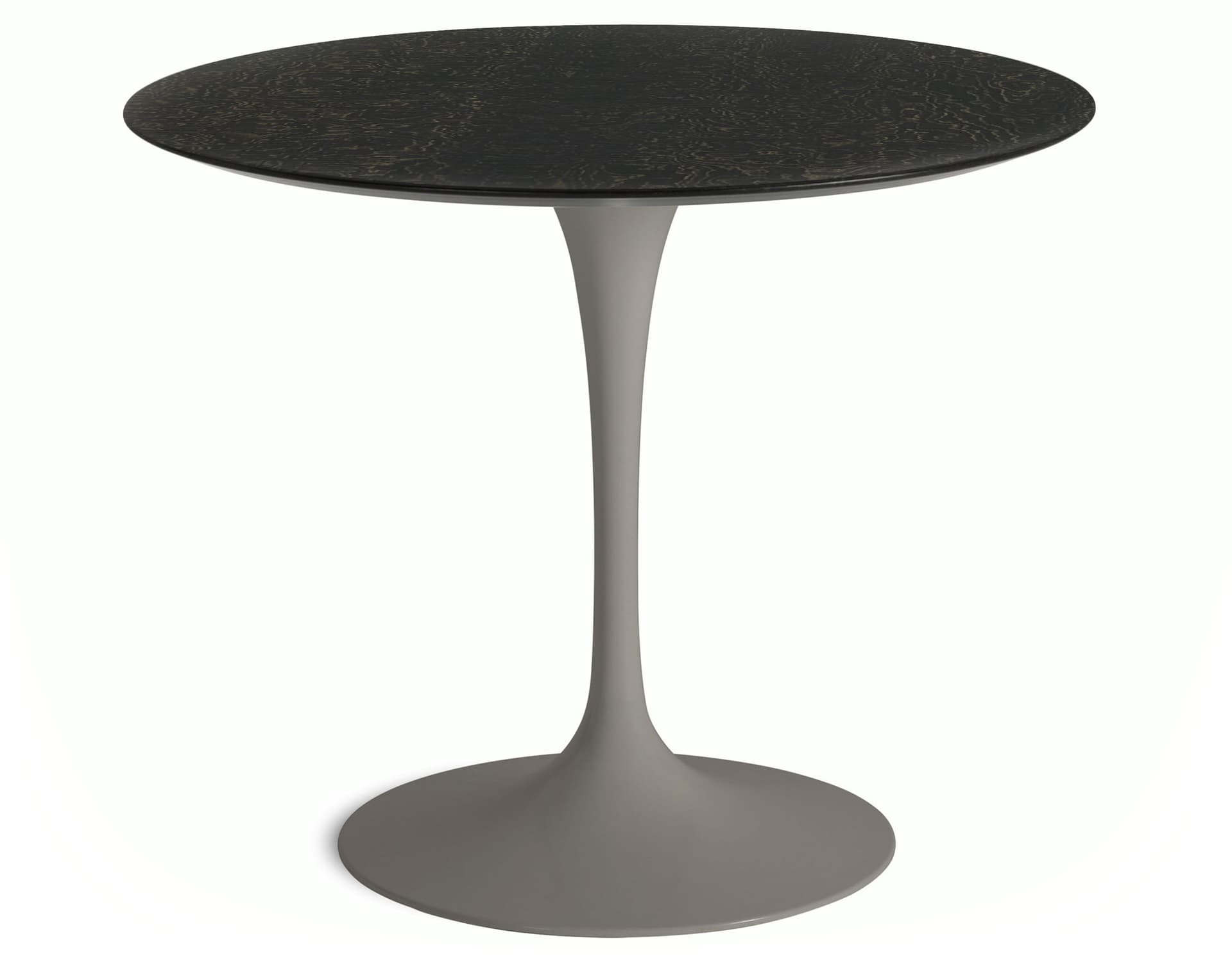 saarinen dining table - 35" round / satin - grey / veneer - topo noir