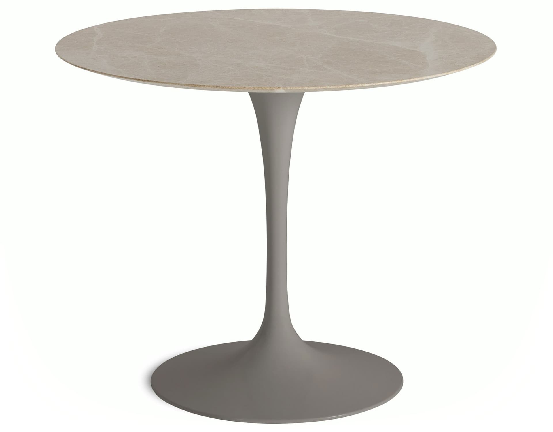 saarinen dining table - 35" round / satin - grey / satin marble - emperador light