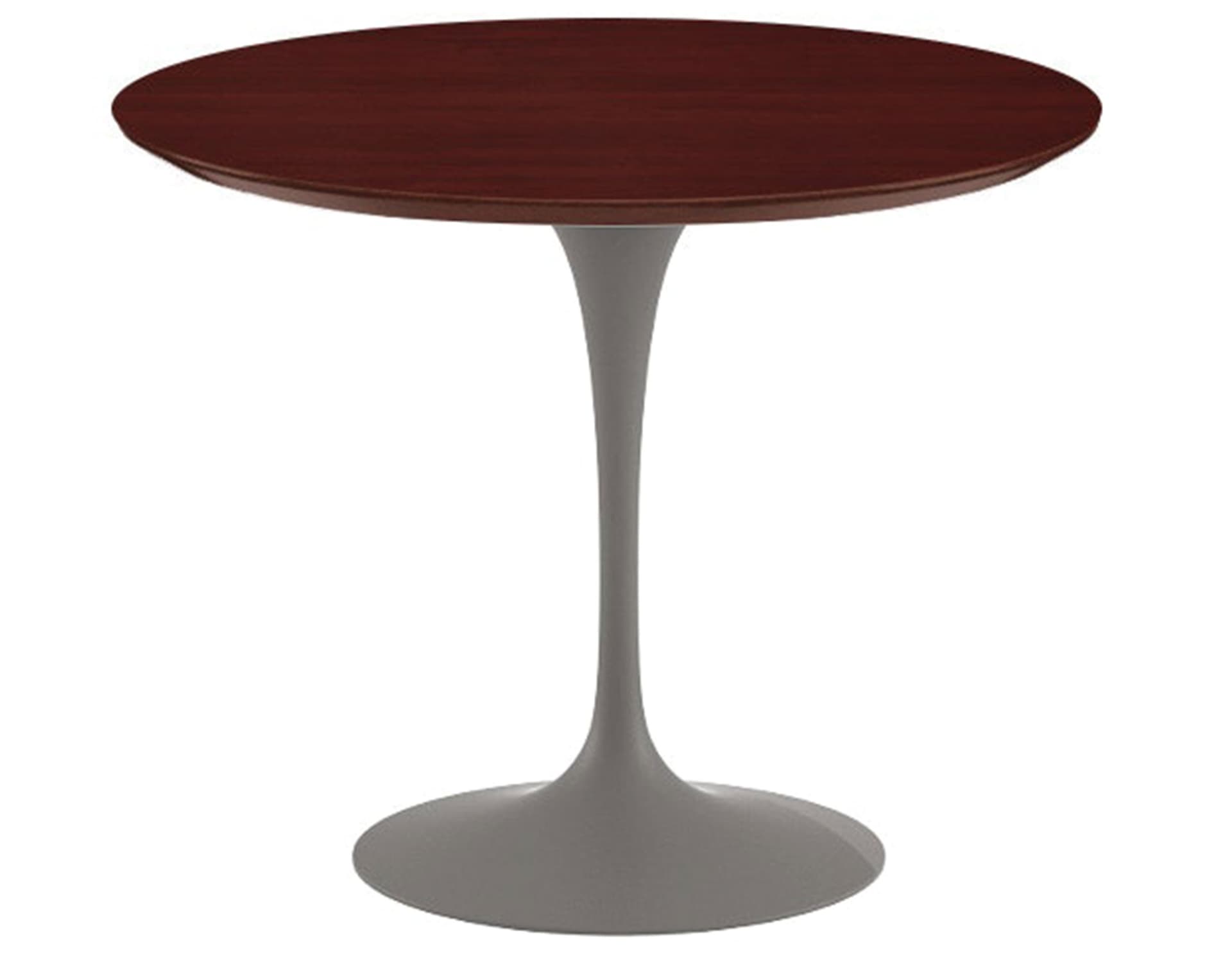 saarinen dining table - 35" round / satin - grey / veneer - reff dark cherry