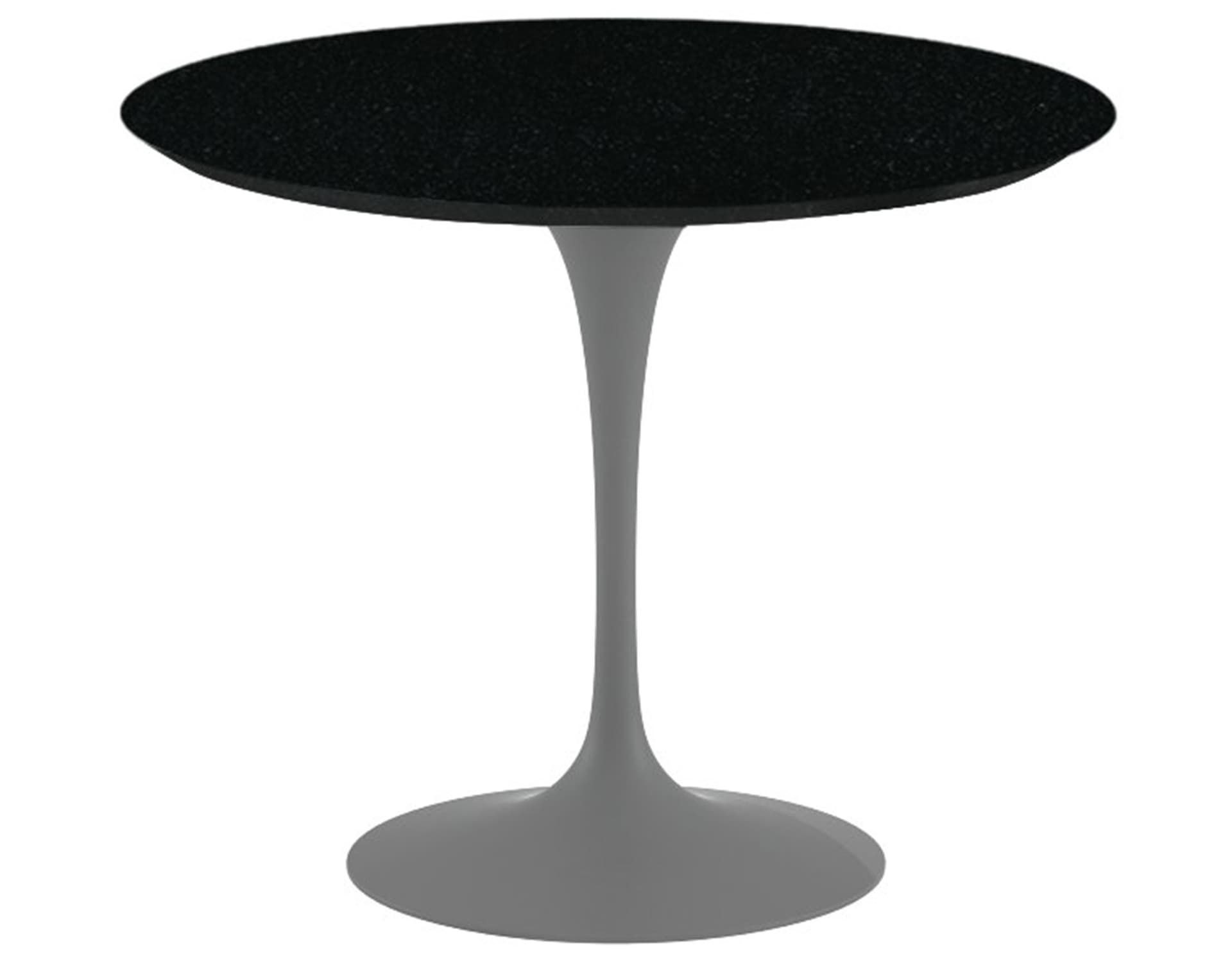 saarinen dining table - 35" round / satin - grey / granite - black andes