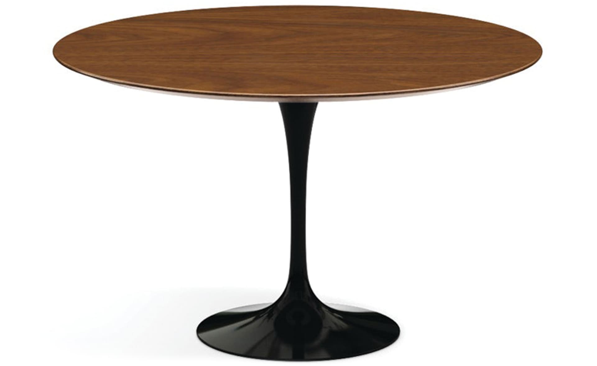 saarinen dining table - 47" round / high gloss - black / veneer - ebonized walnut