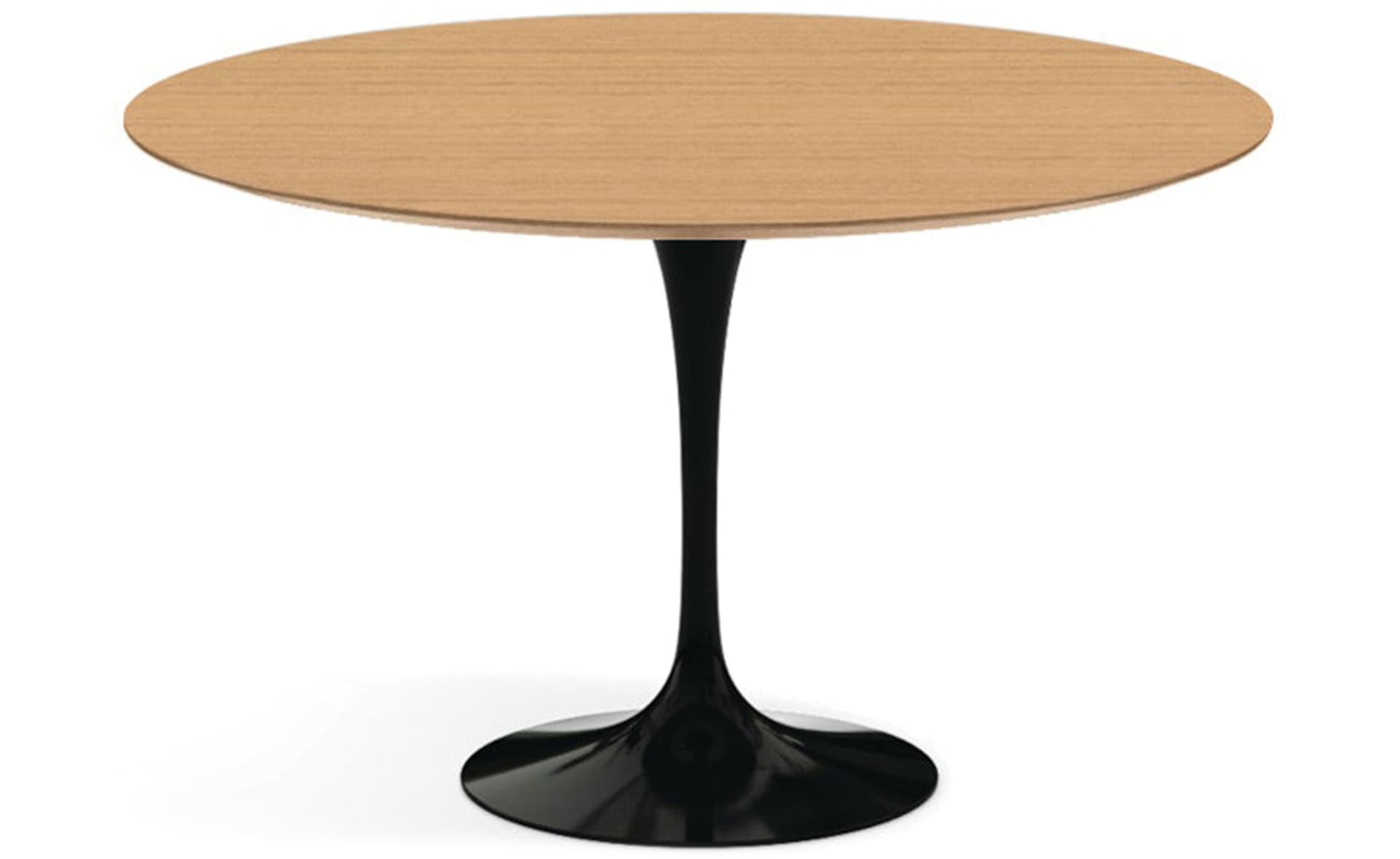 saarinen dining table - 47" round / high gloss - black / veneer - light oak