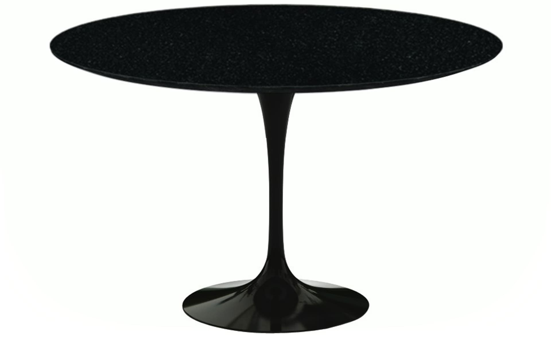 saarinen dining table - 47" round / high gloss - black / granite - black andes