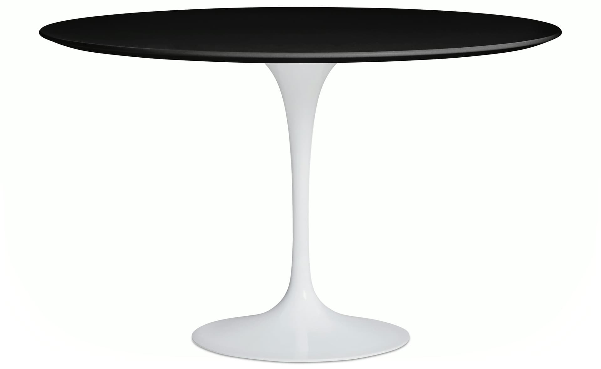 saarinen dining table - 47" round / high gloss - white / laminate - black