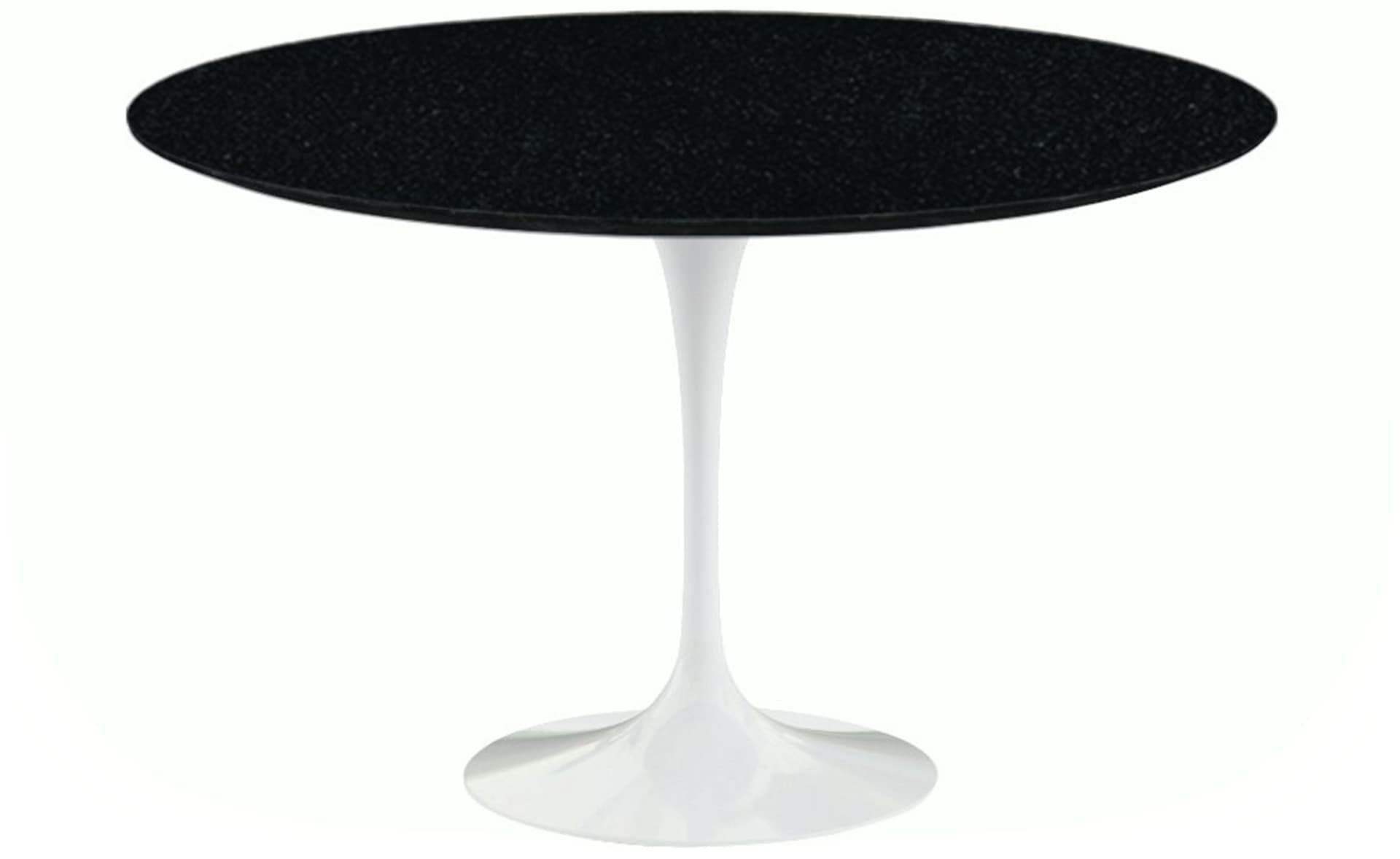 saarinen dining table - 47" round / high gloss - white / granite - black andes