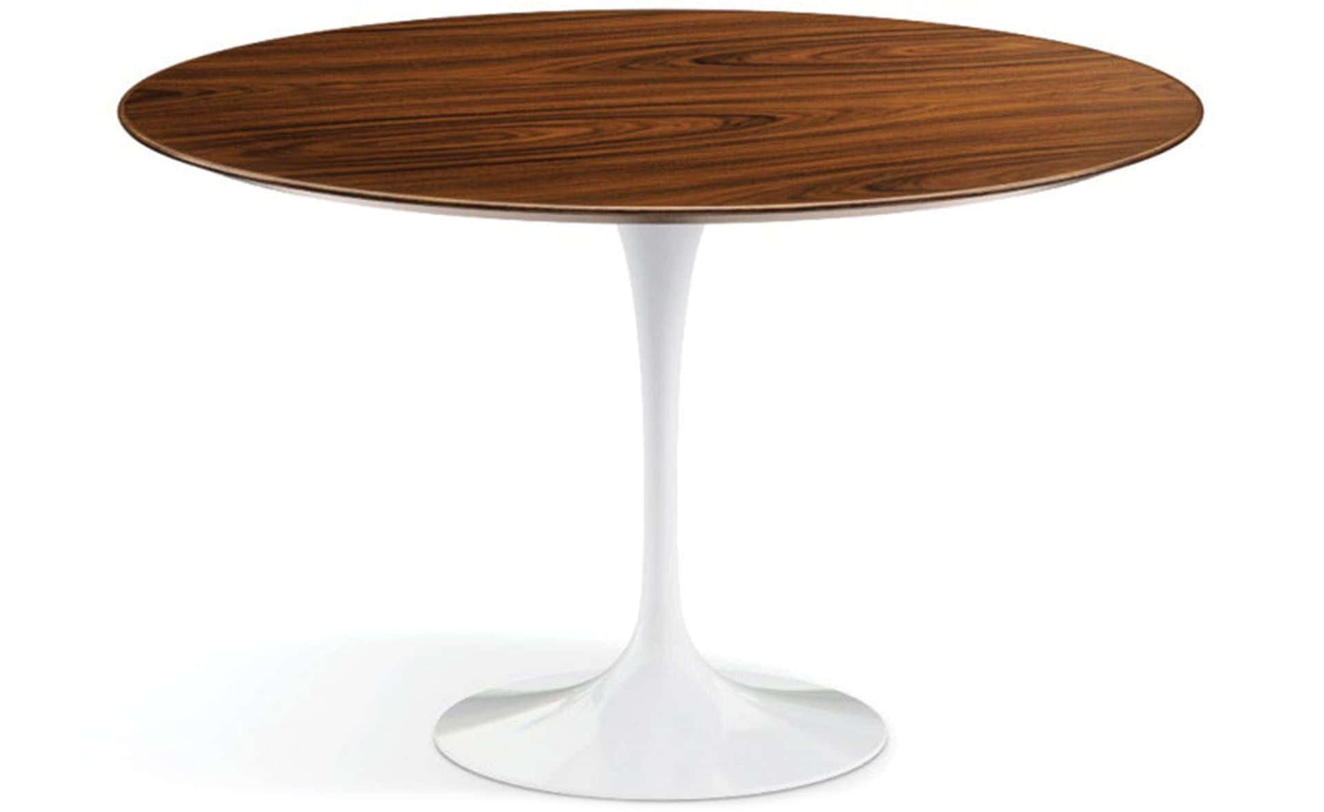 saarinen dining table - 47" round / high gloss - white / veneer - rosewood