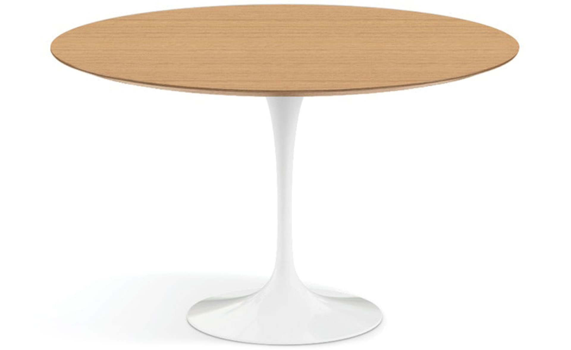 saarinen dining table - 47" round / high gloss - white / veneer - light oak
