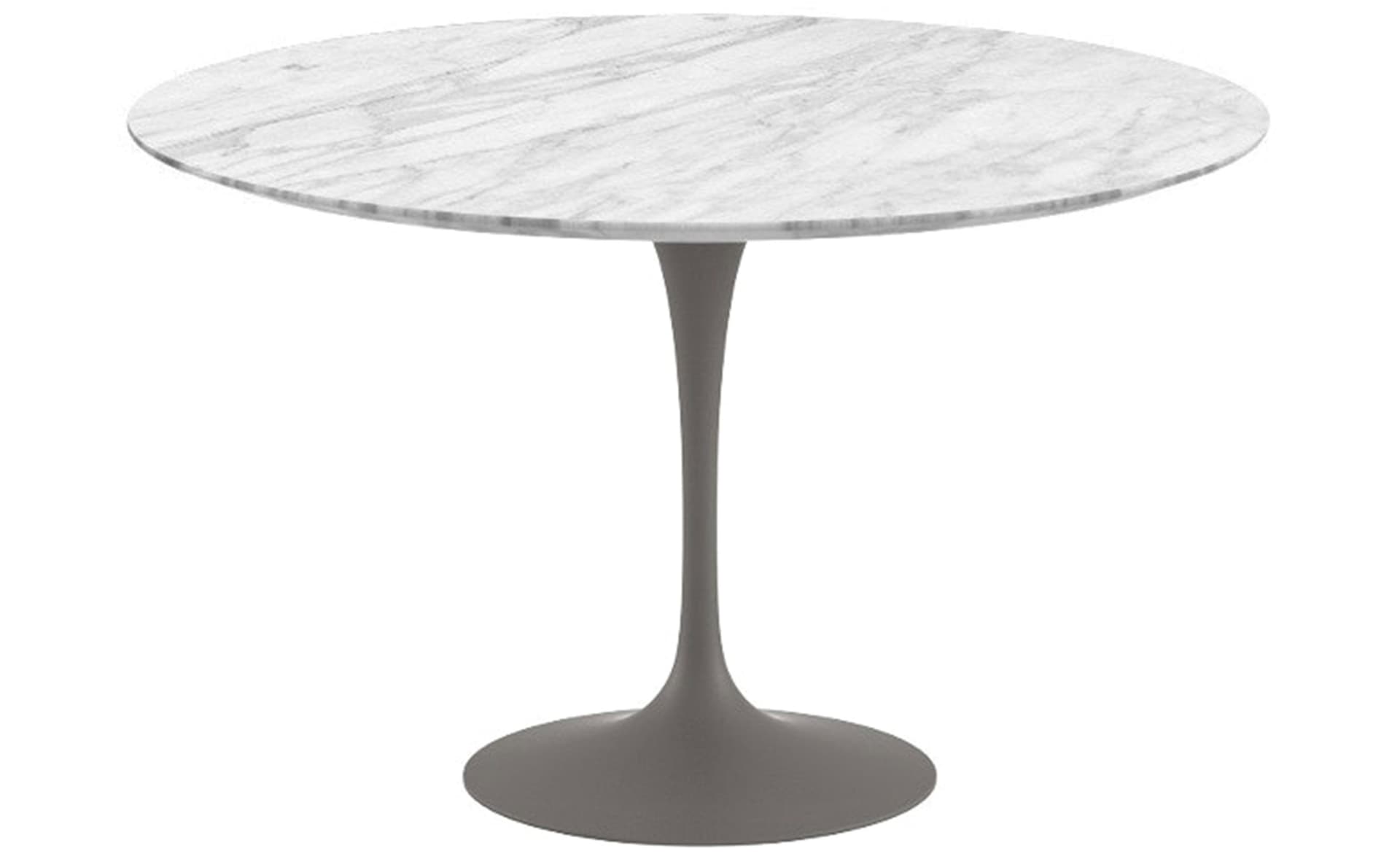saarinen dining table - 47" round / satin - grey / satin marble - carrara