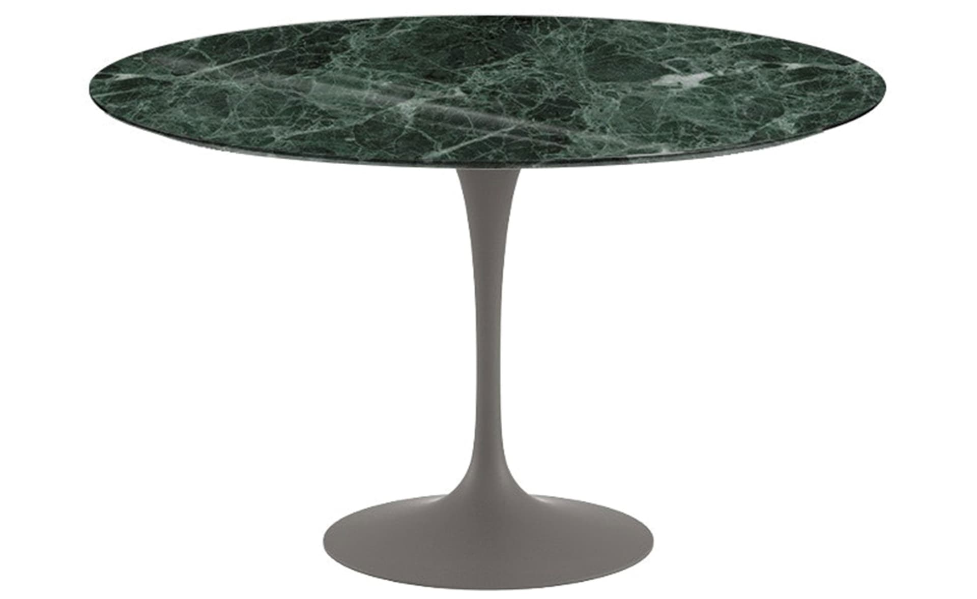 saarinen dining table - 47" round / satin - grey / satin marble - verde alpi