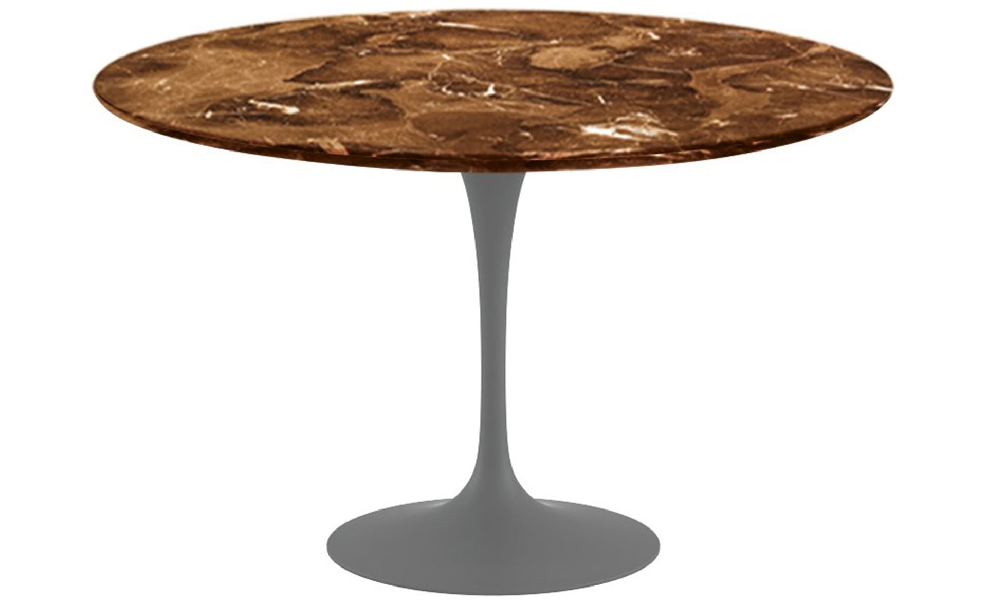 saarinen dining table - 47" round / satin - grey / polished marble - espresso