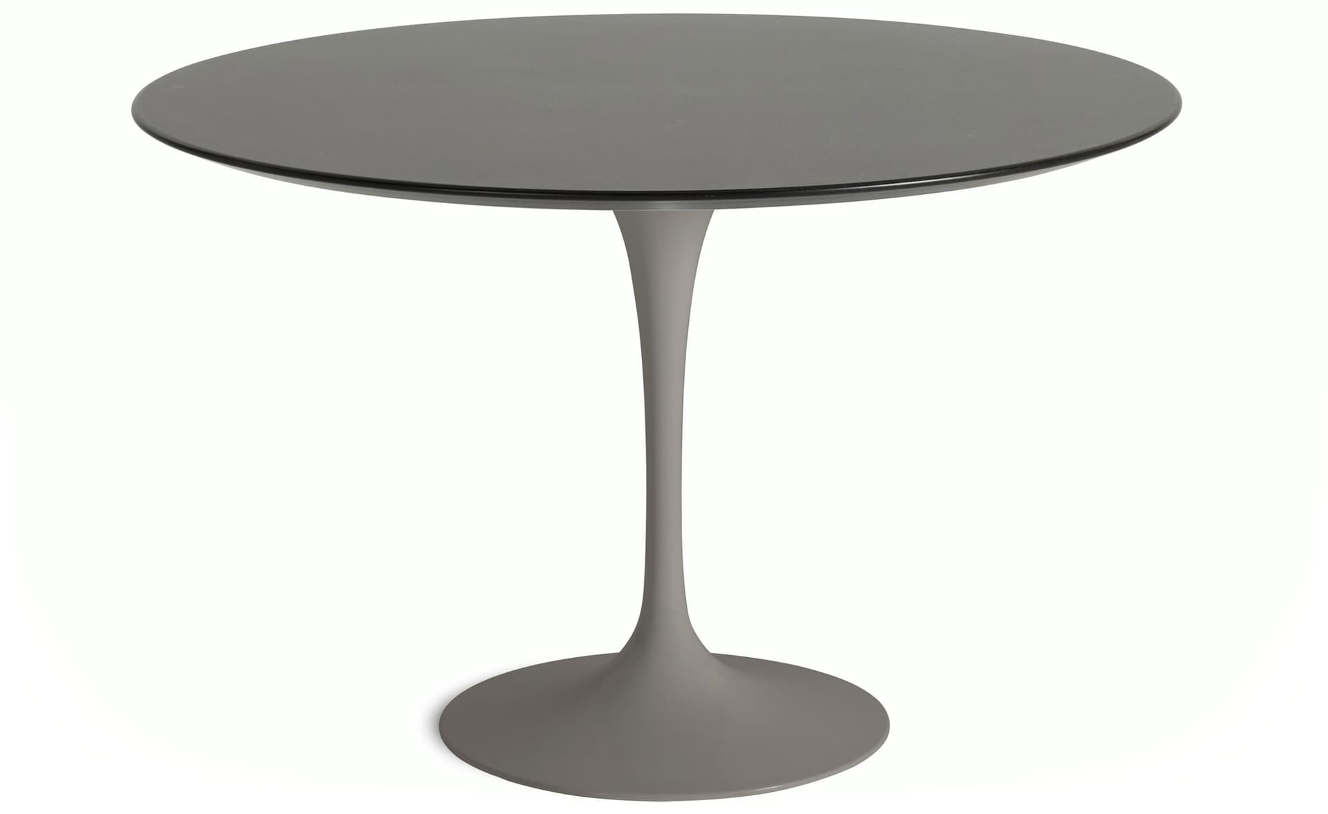 saarinen dining table - 47" round / satin - grey / veneer - topo noir