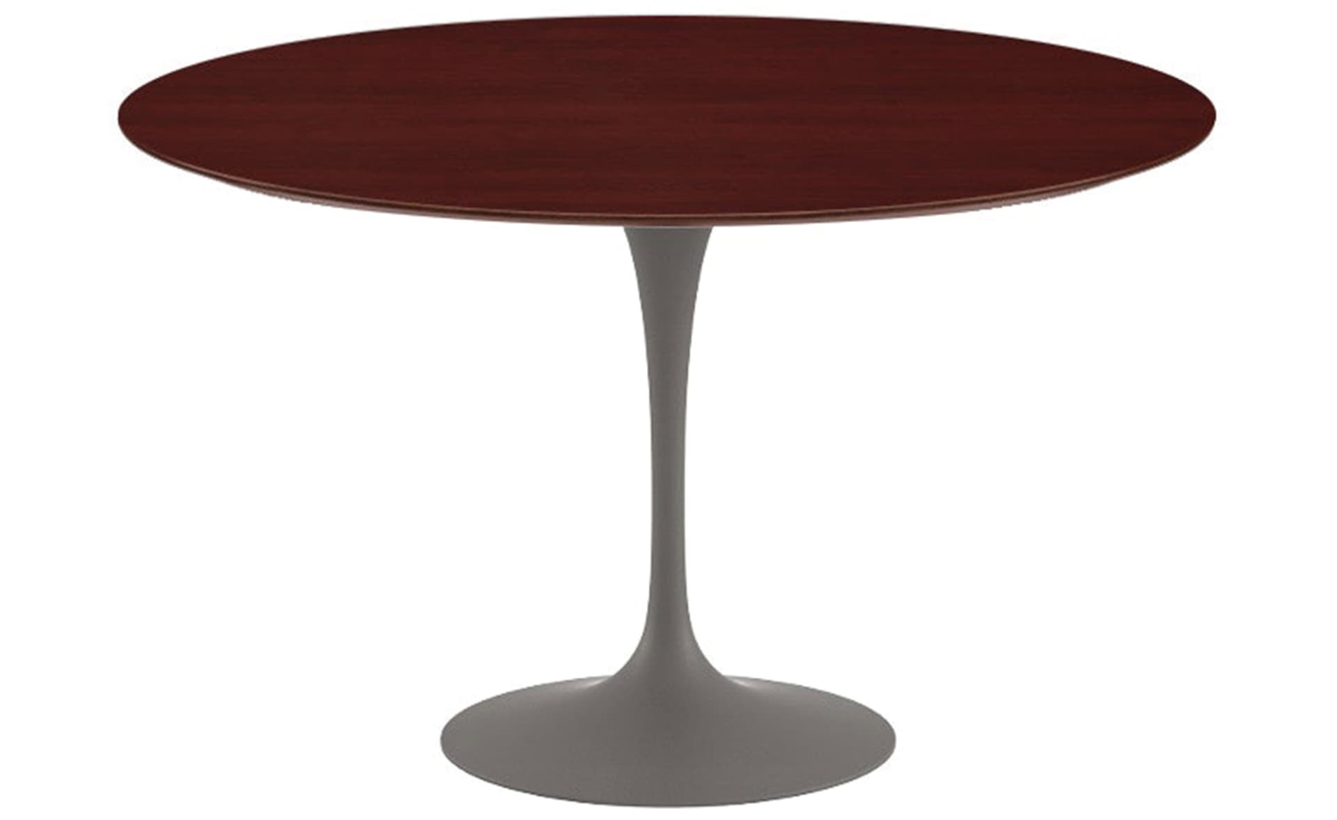 saarinen dining table - 47" round / satin - grey / veneer - reff dark cherry