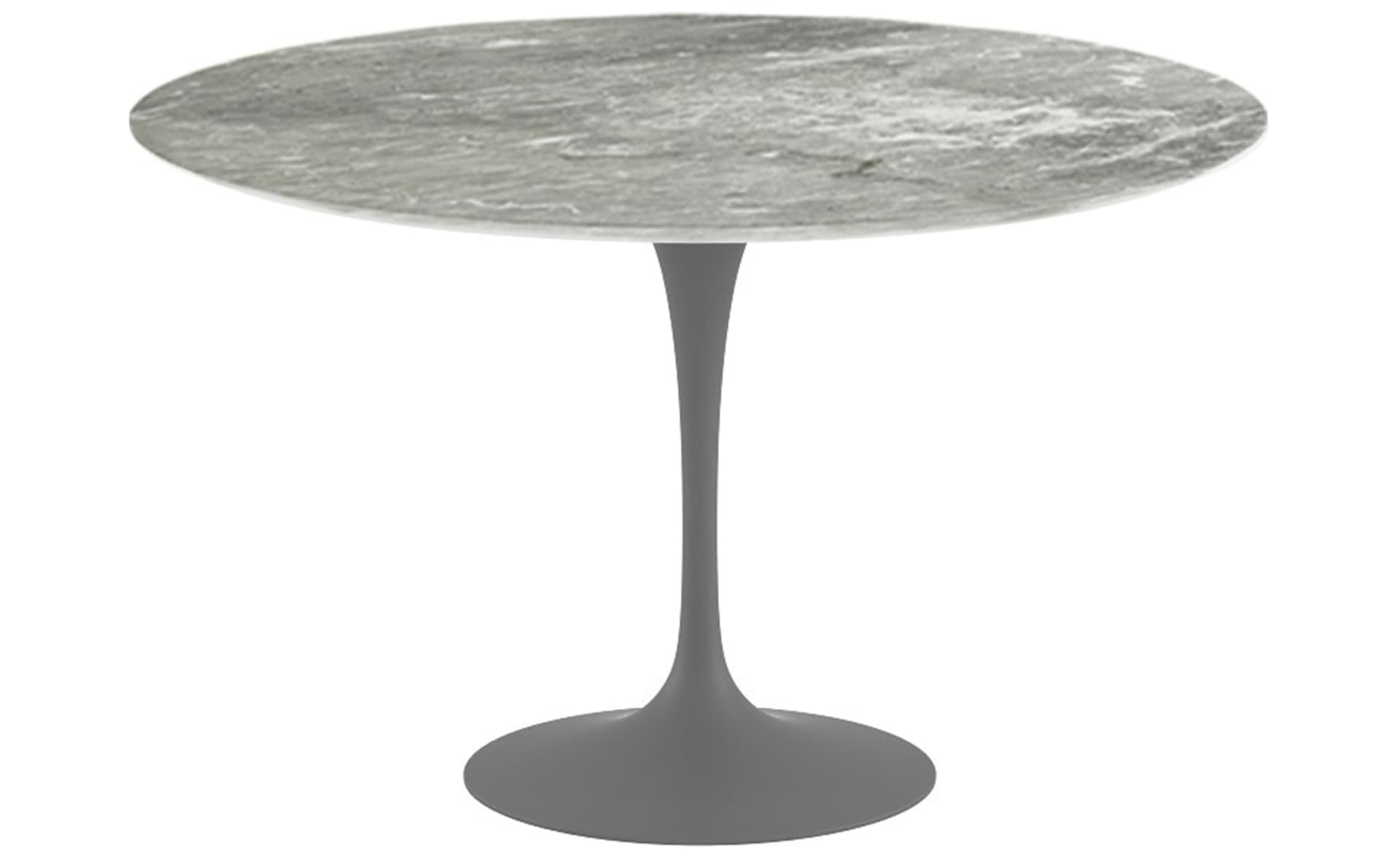 saarinen dining table - 47" round / satin - grey / satin marble - grey