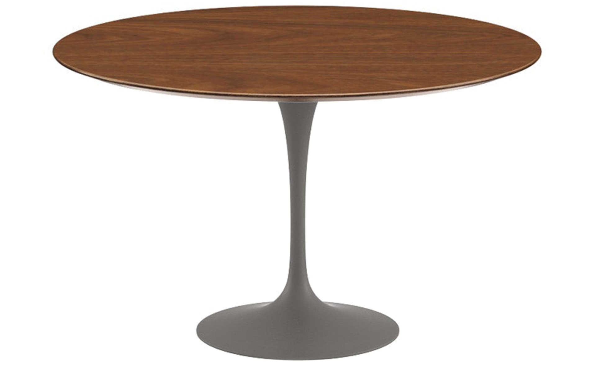 saarinen dining table - 47" round / satin - grey / veneer - ebonized walnut
