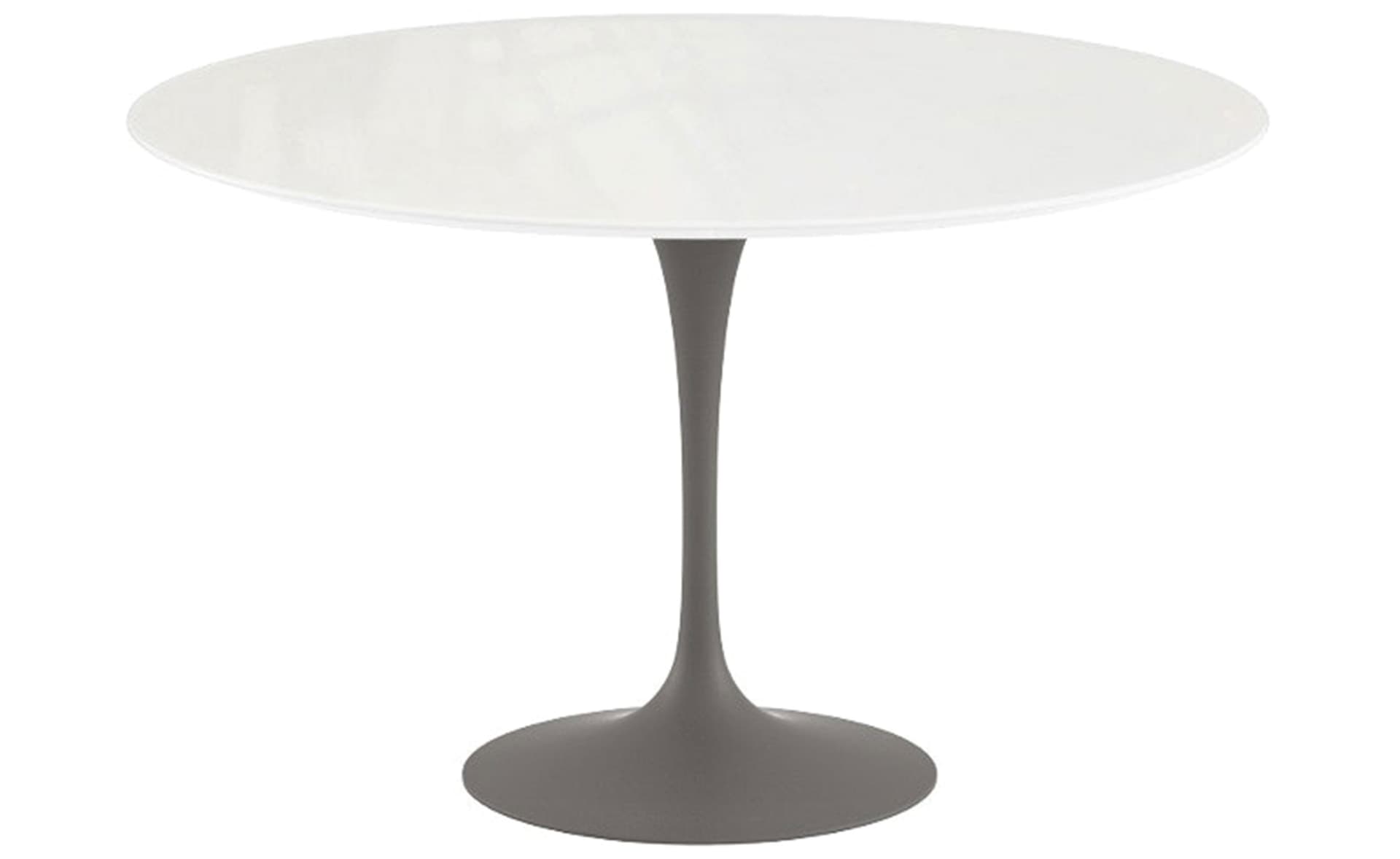 saarinen dining table - 47" round / satin - grey / engineered stone - vetro bianco
