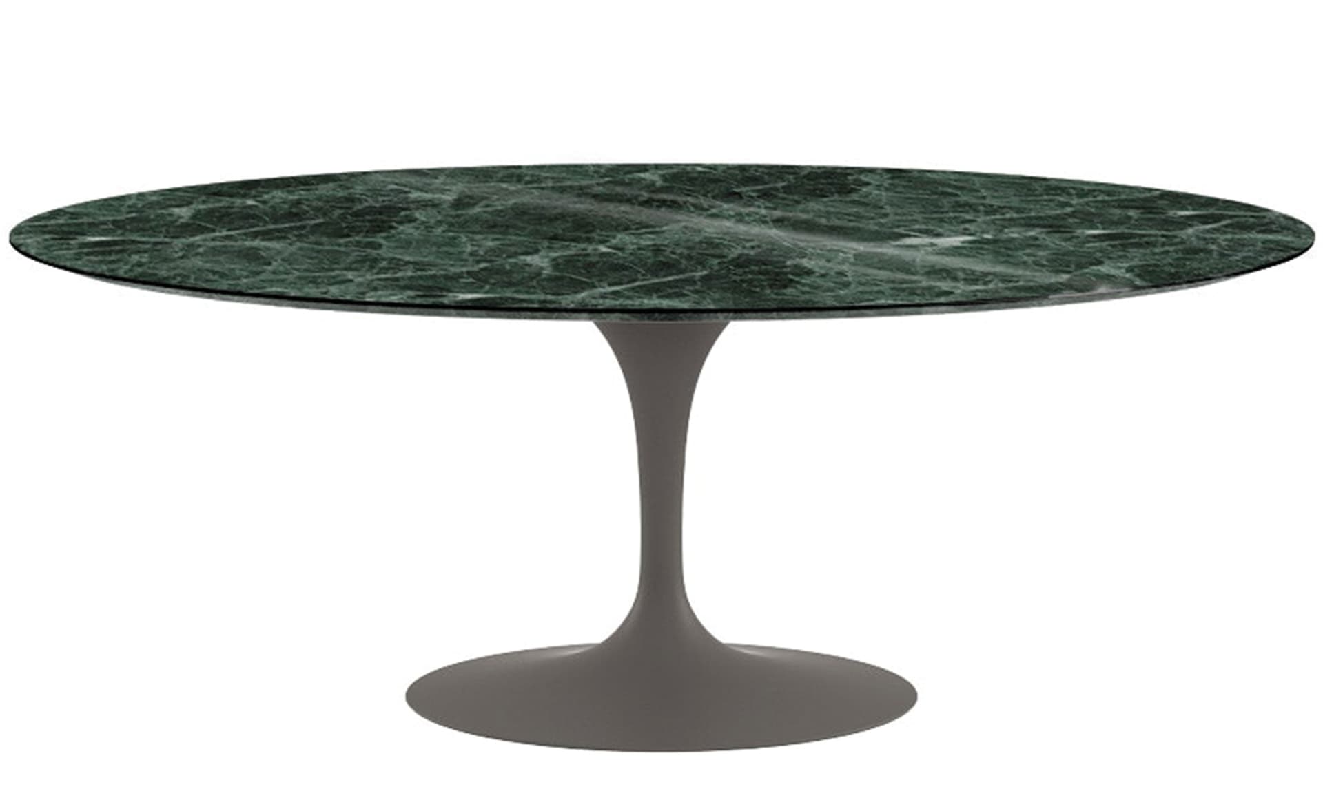 saarinen dining table - 78" oval / satin - grey / satin marble - verde alpi