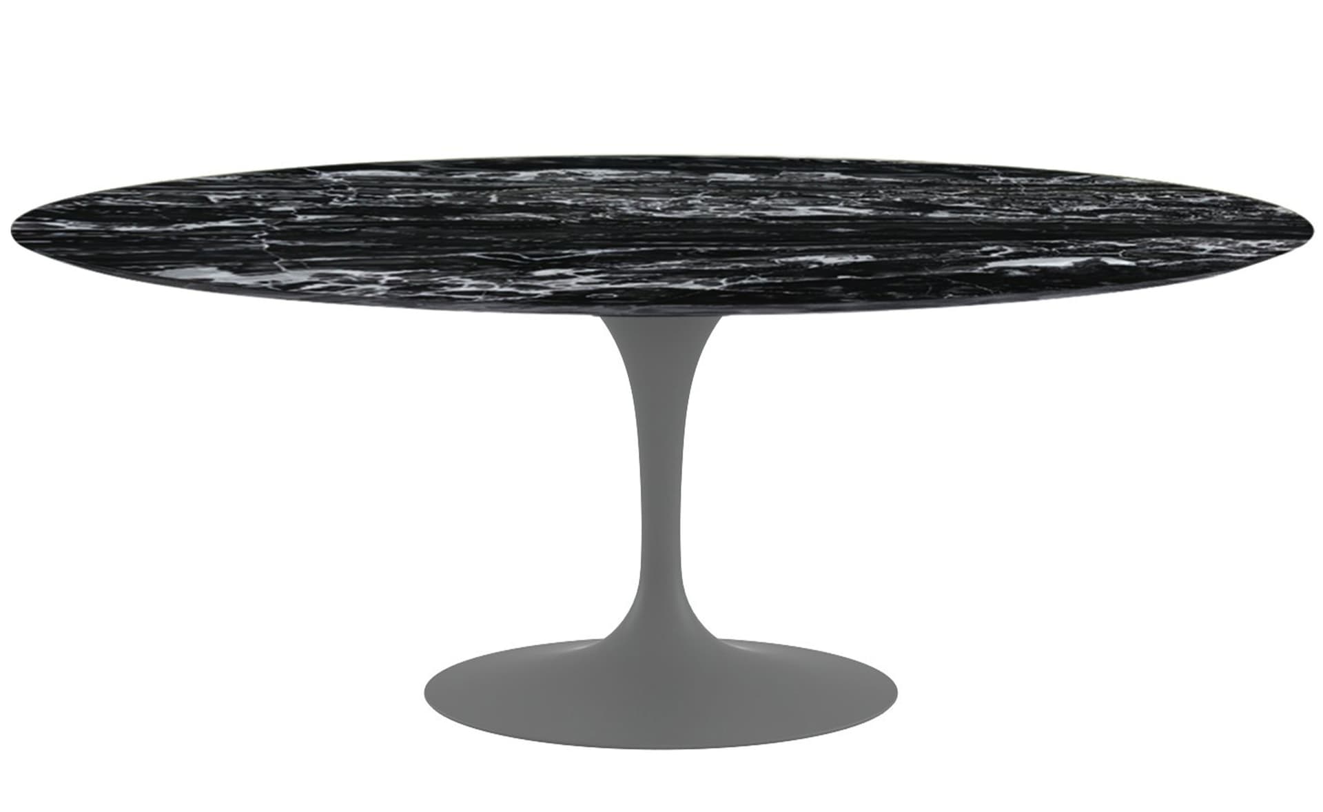 saarinen dining table - 78" oval / satin - grey / satin marble - portoro
