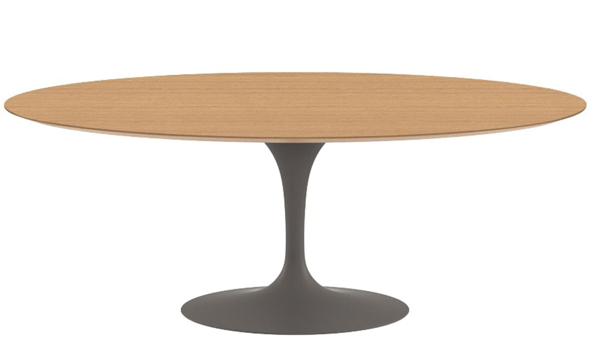 saarinen dining table - 78" oval / satin - grey / veneer - light oak