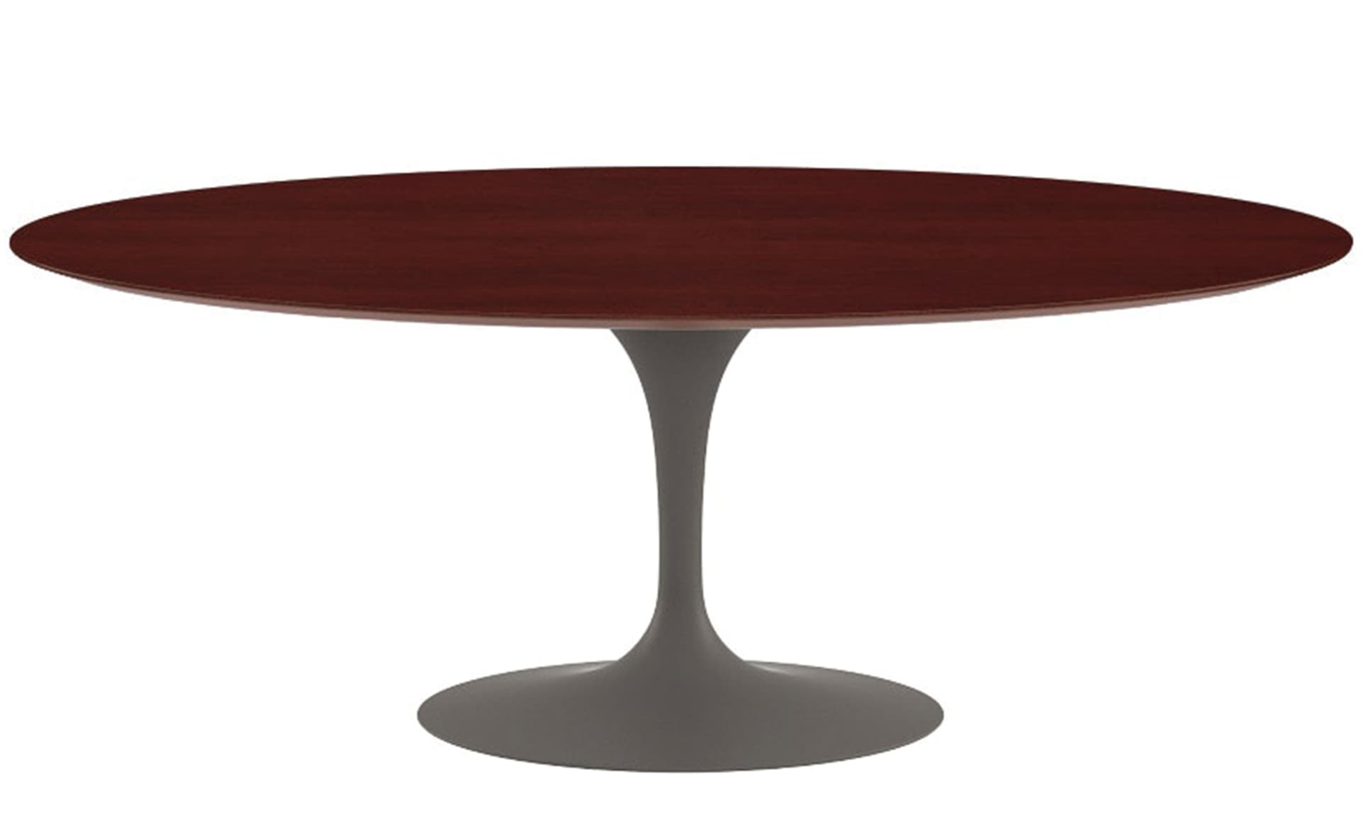 saarinen dining table - 78" oval / satin - grey / veneer - reff dark cherry