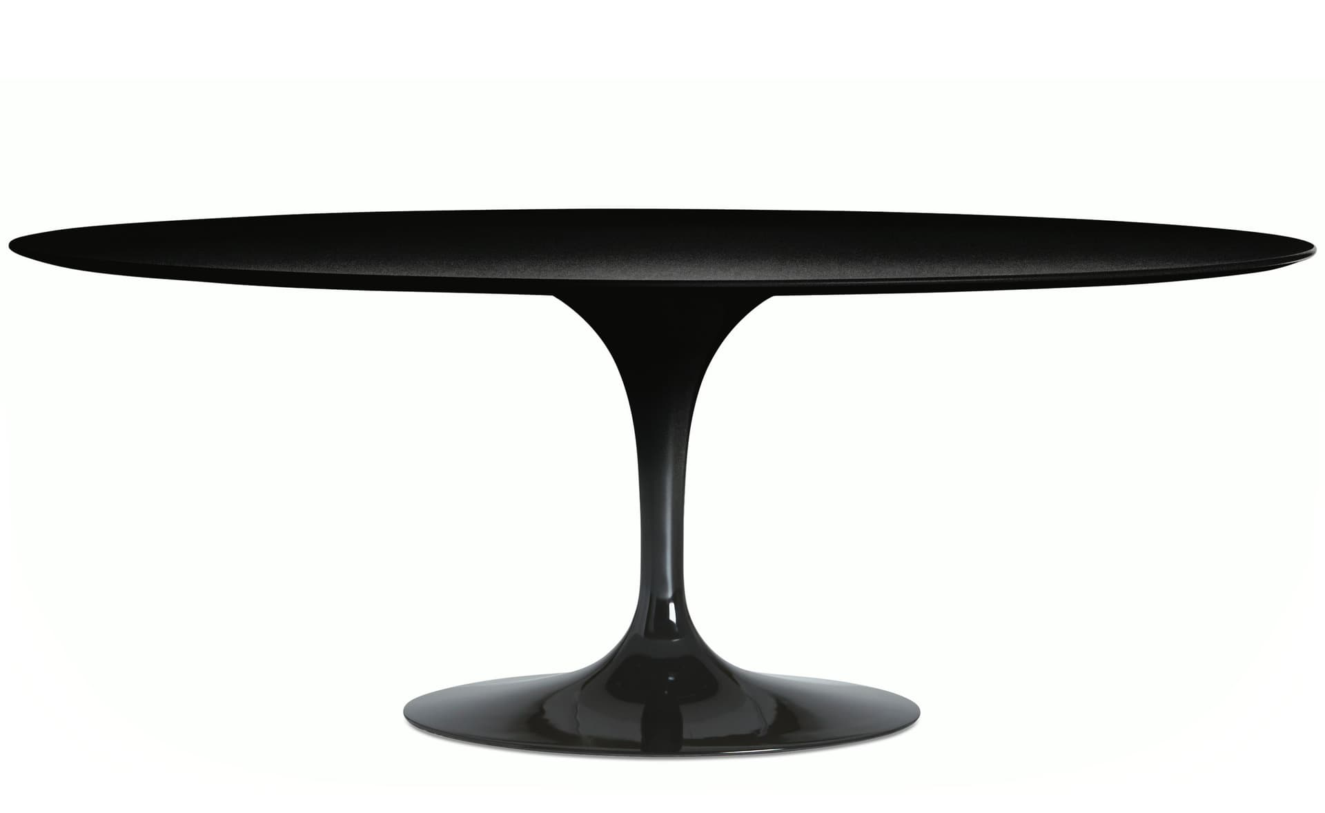 saarinen dining table - 78" oval / high gloss - black / laminate - black