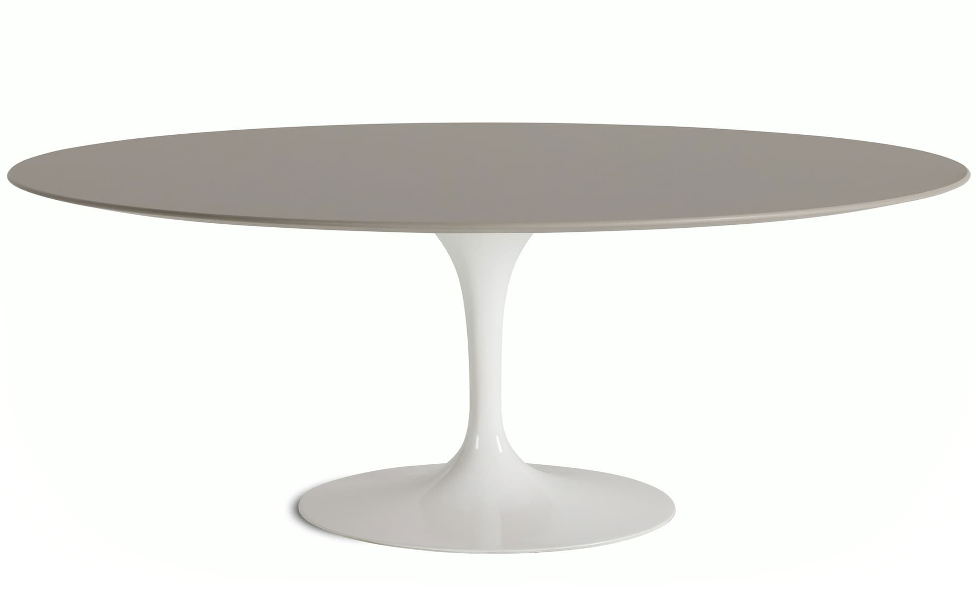 saarinen dining table - 78" oval / high gloss - white / laminate - modern clay