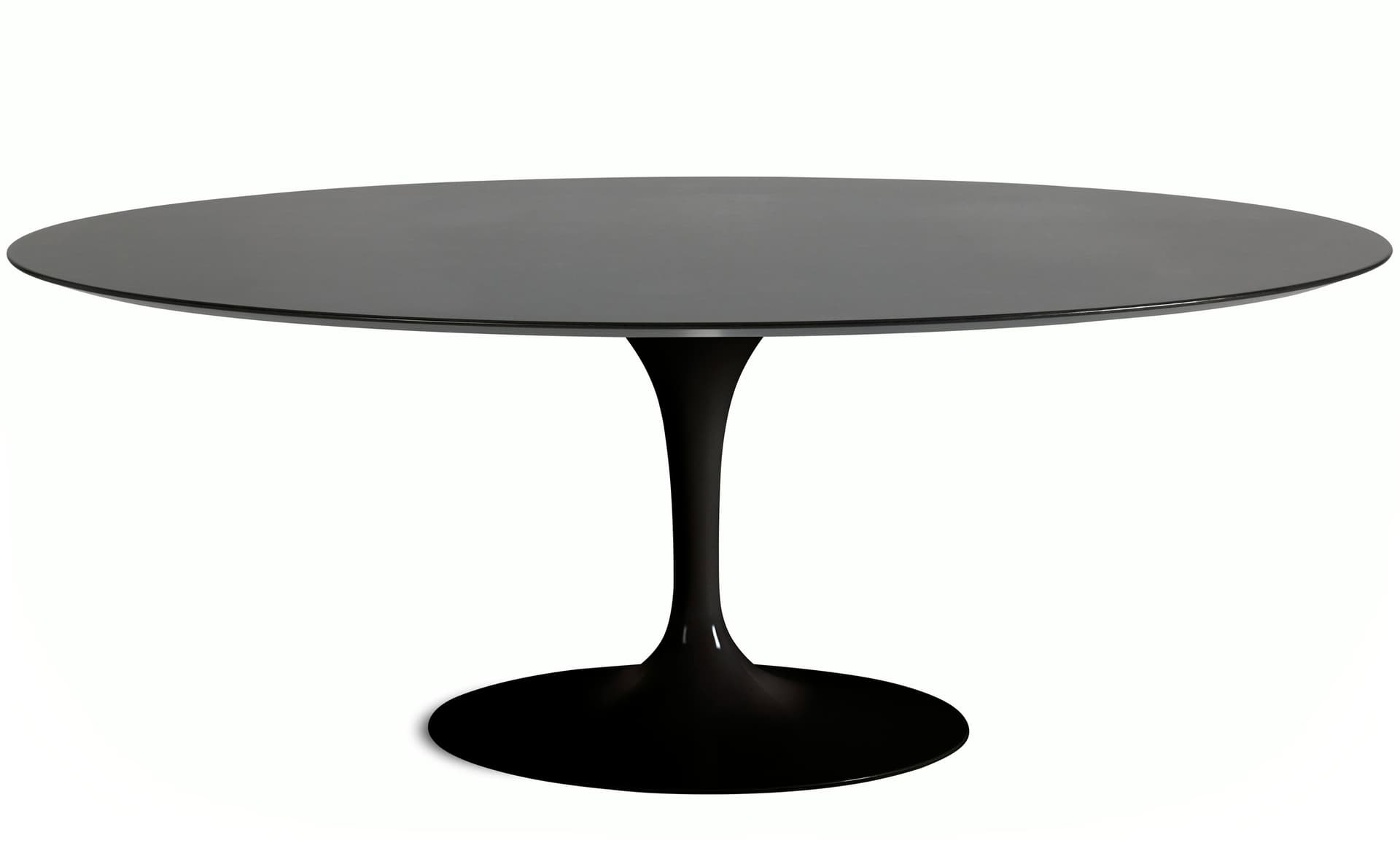 saarinen dining table - 78" oval / high gloss - black / veneer - topo noir