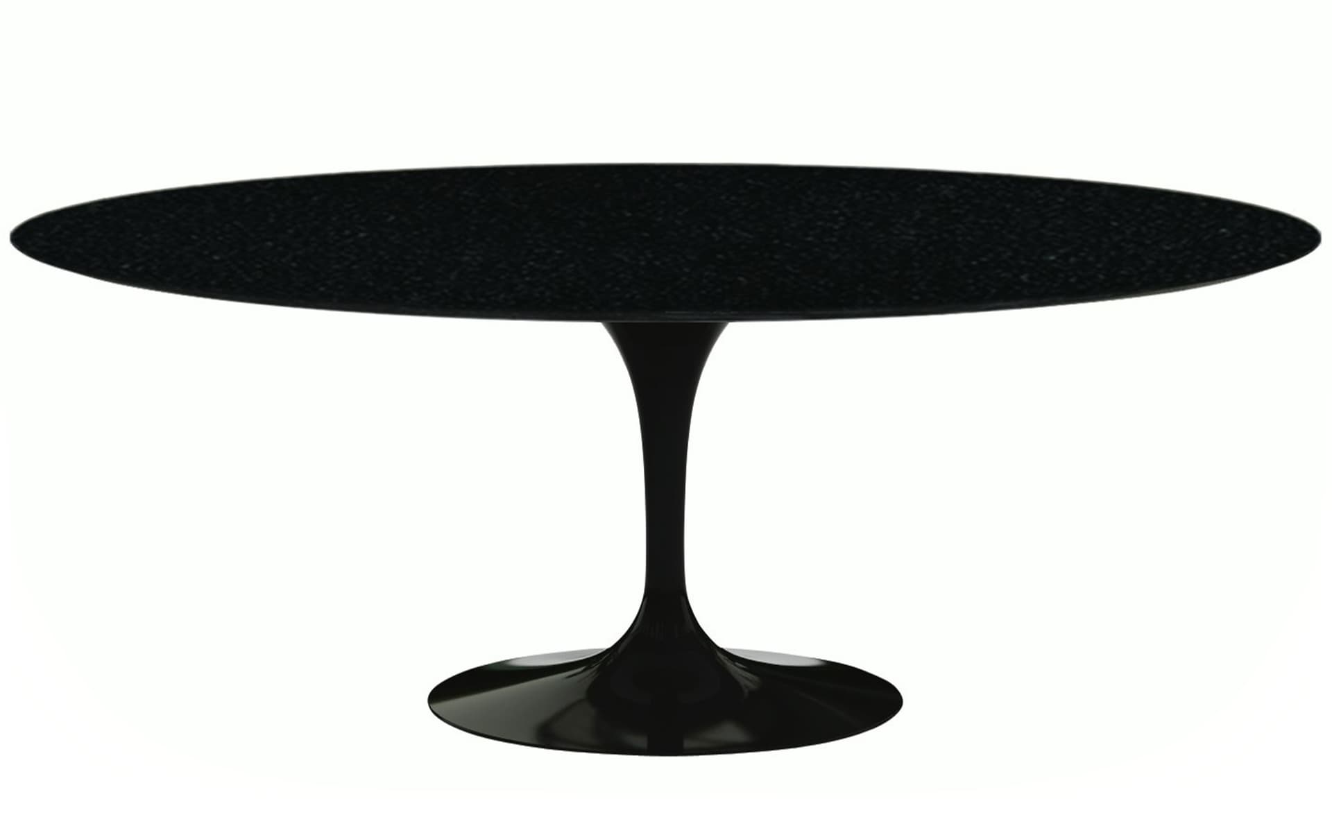 saarinen dining table - 78" oval / high gloss - black / granite - black andes