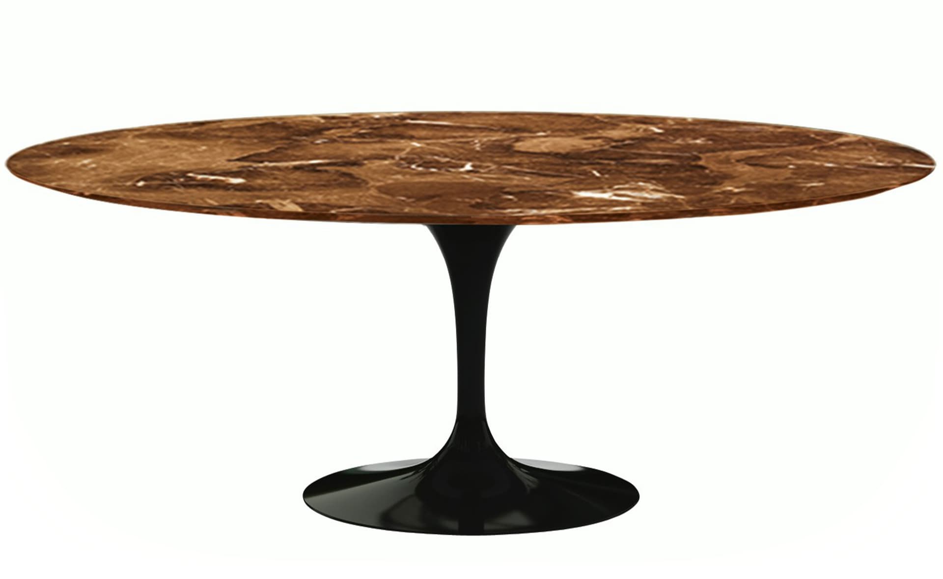 saarinen dining table - 78" oval / high gloss - black / polished marble - espresso