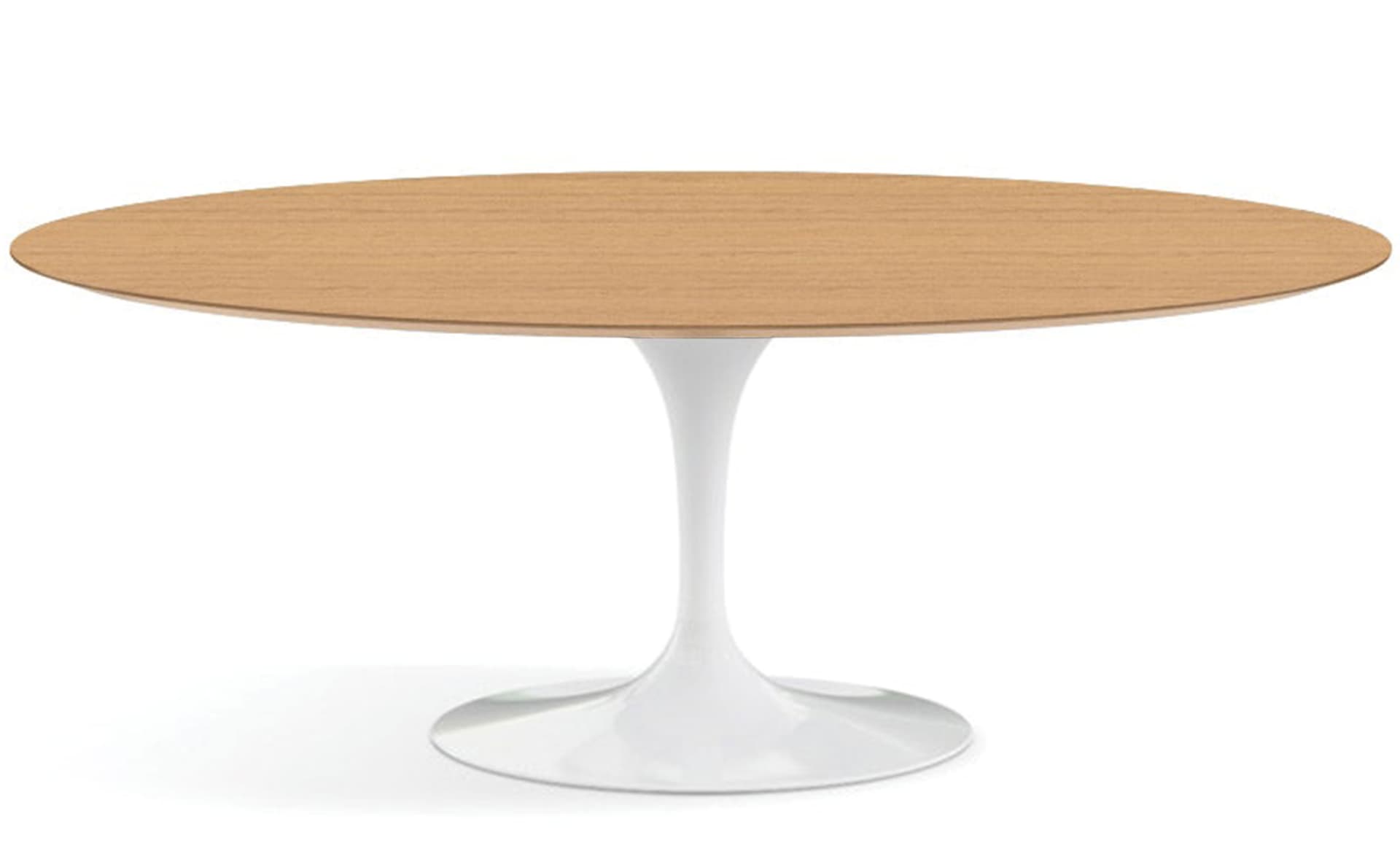 saarinen dining table - 78" oval / high gloss - white / veneer - light oak