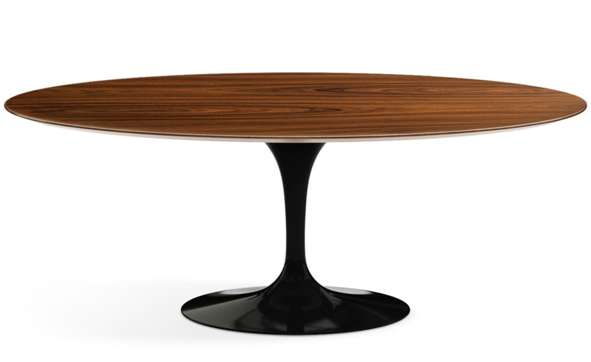 saarinen dining table - 78" oval / high gloss - black / veneer - rosewood