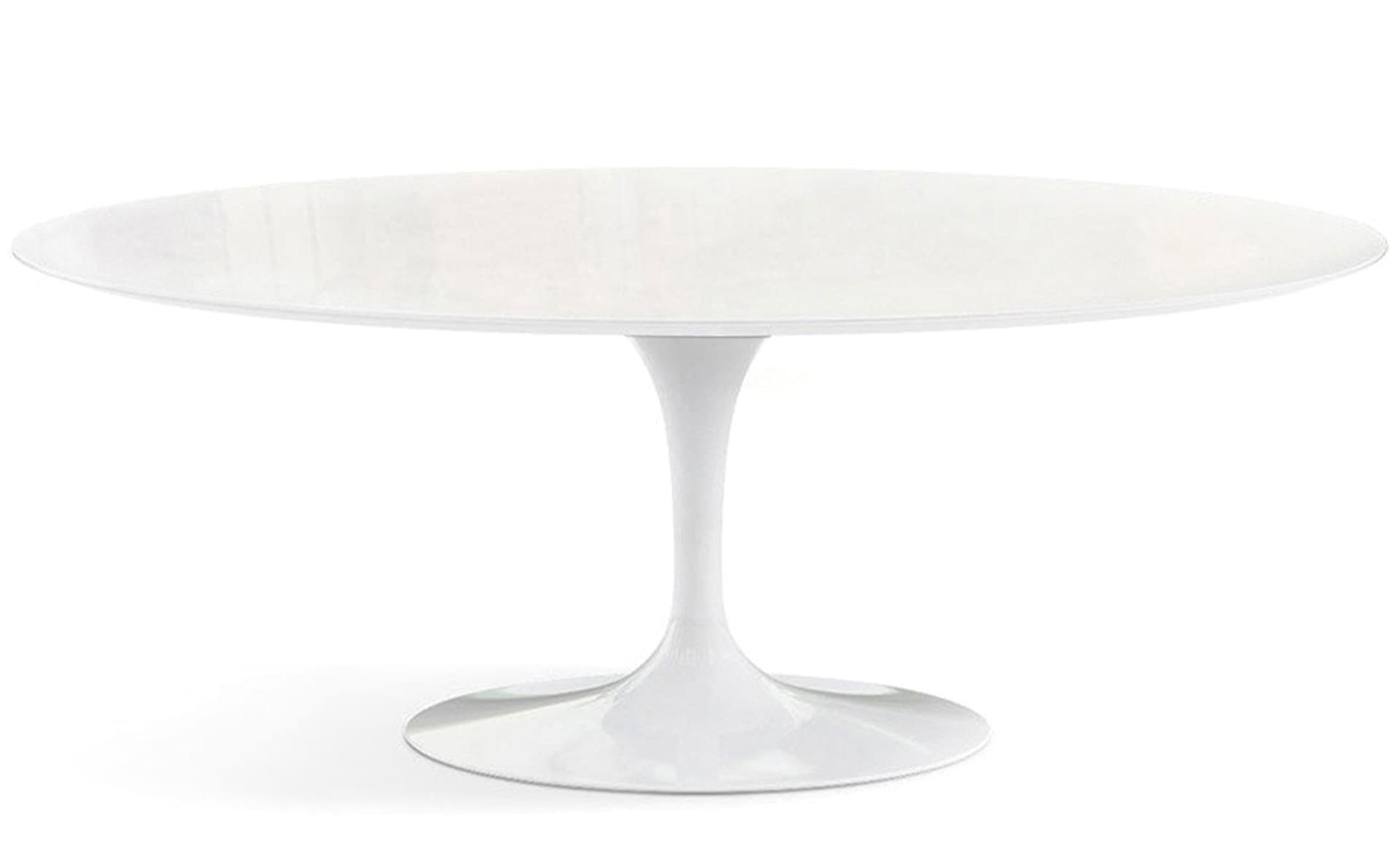 saarinen dining table - 78" oval / high gloss - white / engineered stone - vetro bianco