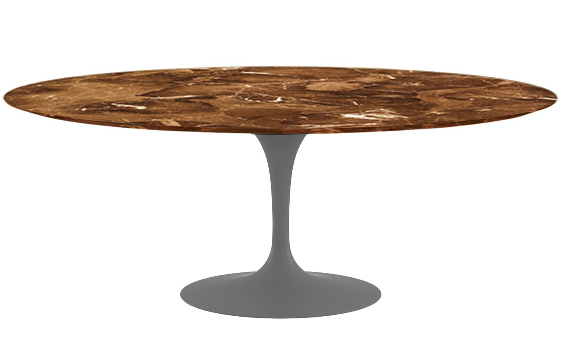 saarinen dining table - 78" oval / satin - grey / polished marble - espresso