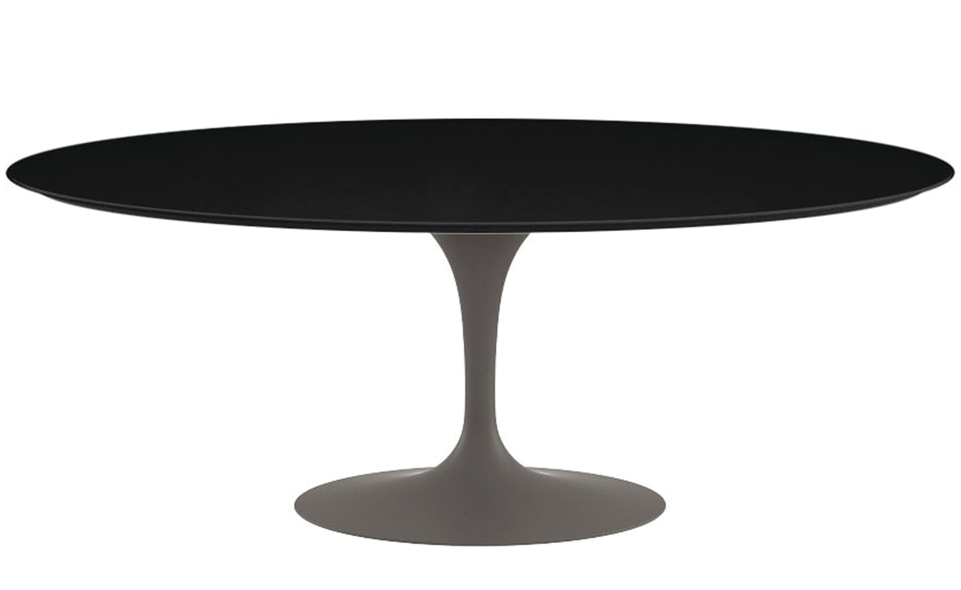 saarinen dining table - 78" oval / satin - grey / laminate - black