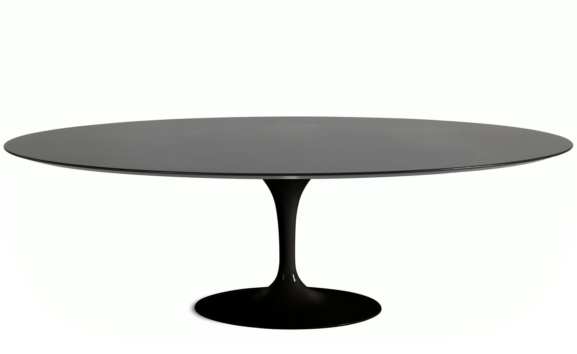 saarinen dining table - 96" oval / high gloss - black / veneer - topo noir